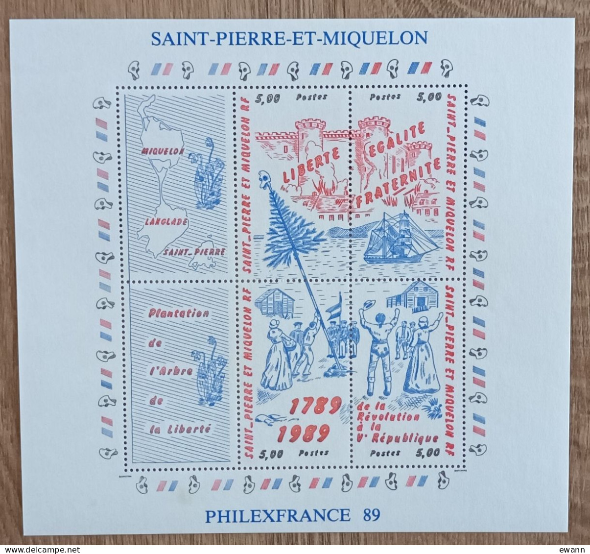 St Pierre Et Miquelon - YT BF N°3 - Philexfrance'89 / Révolution Française - 1989 - Neuf - Blocks & Kleinbögen