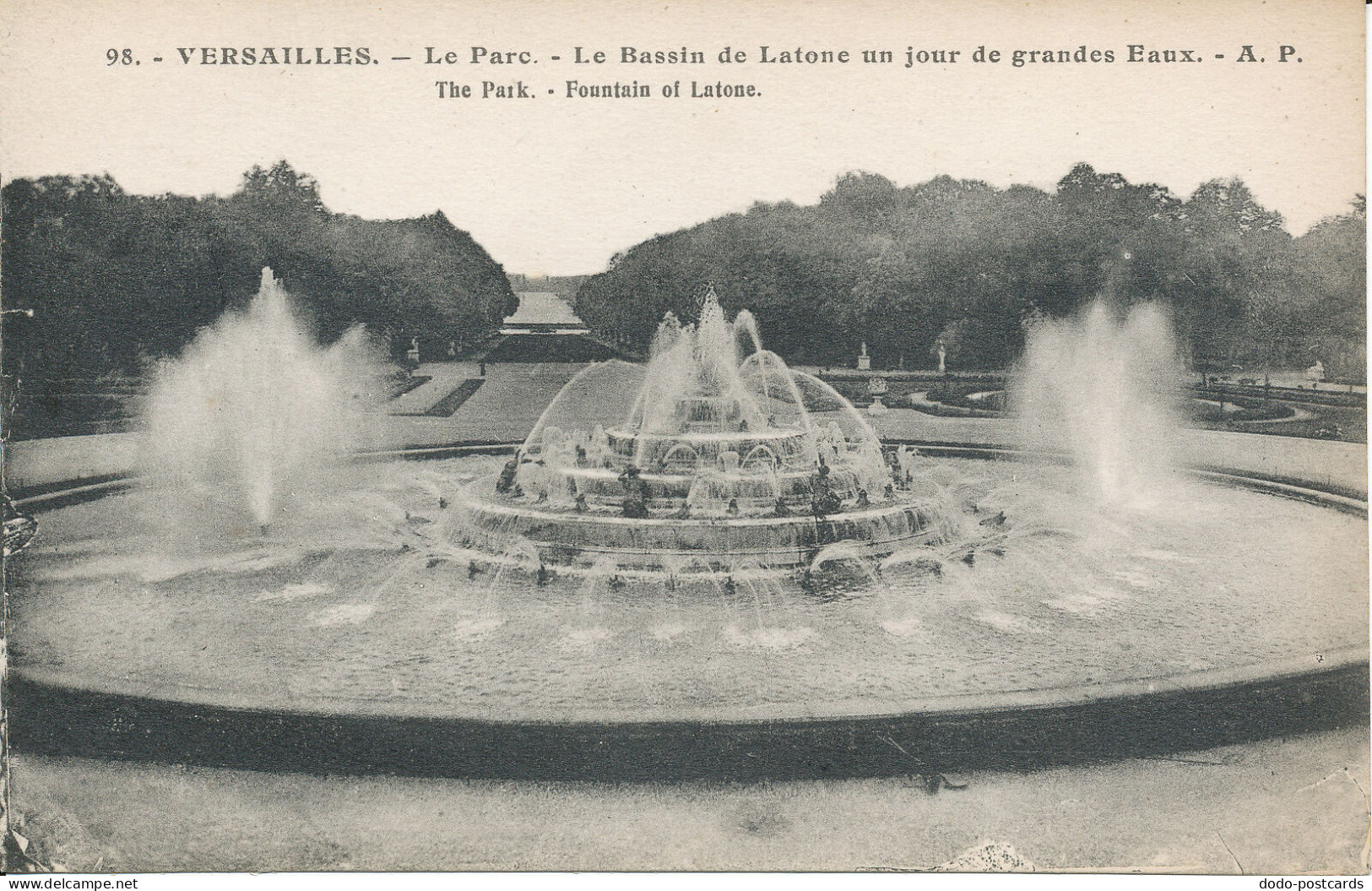 PC38163 Versailles. The Park. Fountain Of Latone. E. Papeghin. No 98. B. Hopkins - Mondo