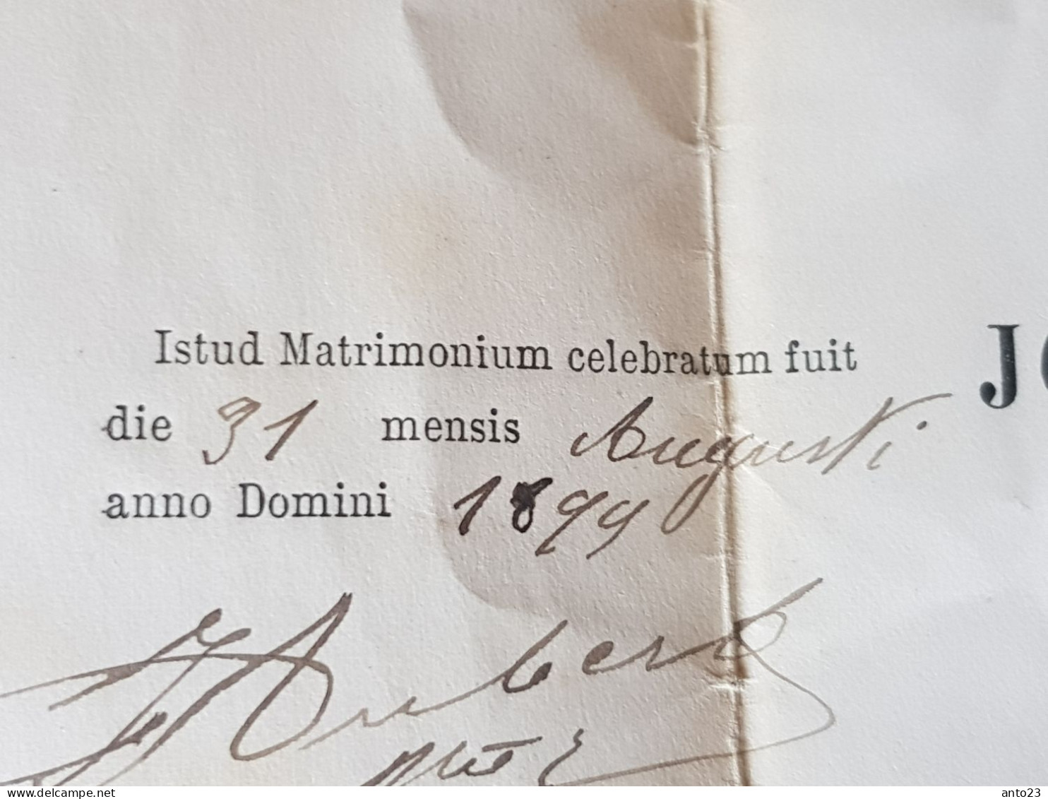 Document établit Par La Paroisse Bon Pasteur A Marseille Pour Le Batêmes D Un Enfant Réalisé En 1899 - Godsdienst & Esoterisme