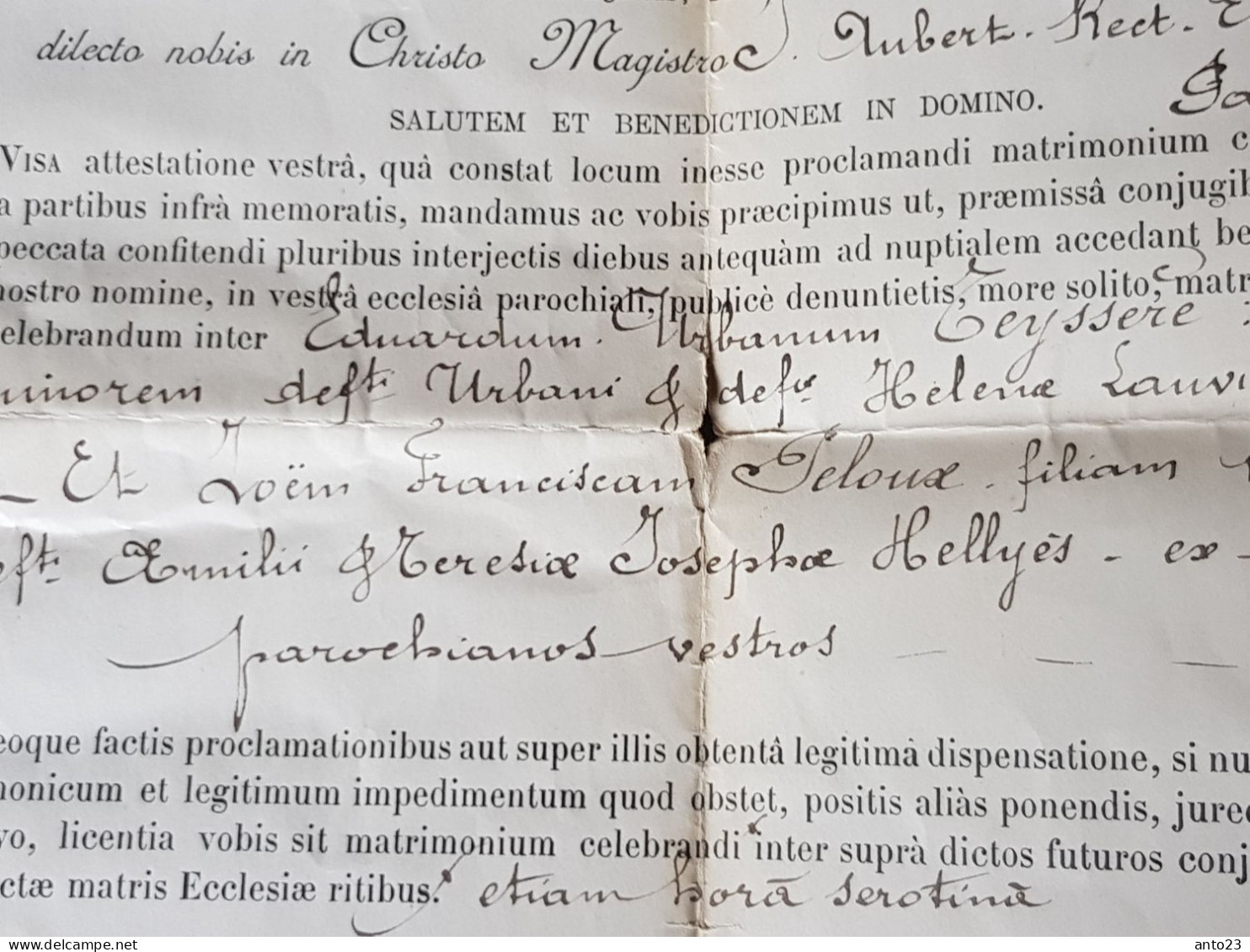 Document établit Par La Paroisse Bon Pasteur A Marseille Pour Le Batêmes D Un Enfant Réalisé En 1899 - Godsdienst & Esoterisme