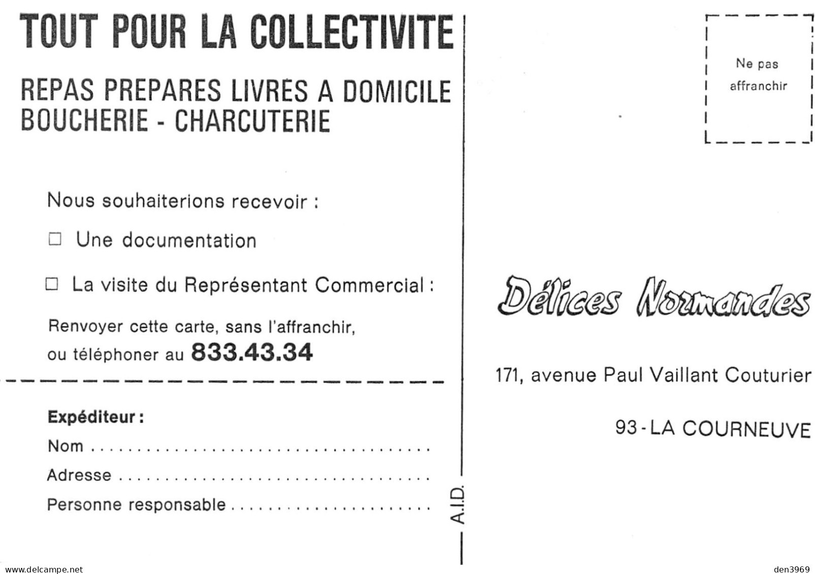 La COURNEUVE (Seine-Saint-Denis) - Délices Normandes, 171 Avenue Paul Vaillant Couturier - Flotte De Fourgons (2 Scans) - La Courneuve