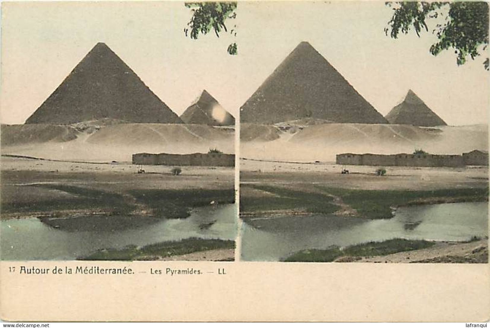 Pays Div-ref EE684- Egypte - Egypt - Vue Stereoscopique - Stereo - Autour De La Mediterranée - Les Pyramides  - - Pyramids