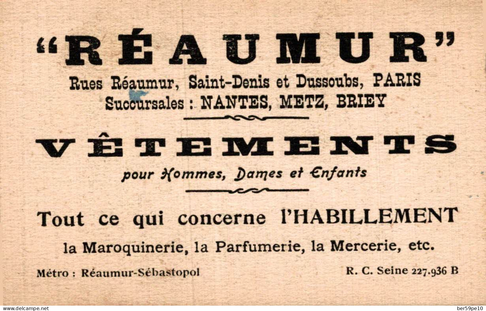 CHROMO REAUMUR VETEMENTS ON ME DIT QU'IL Y A ICI UNE MECHANTE COMMERE... J'AI PEUR... LA VERRIEZ-VOUS ? - Otros & Sin Clasificación