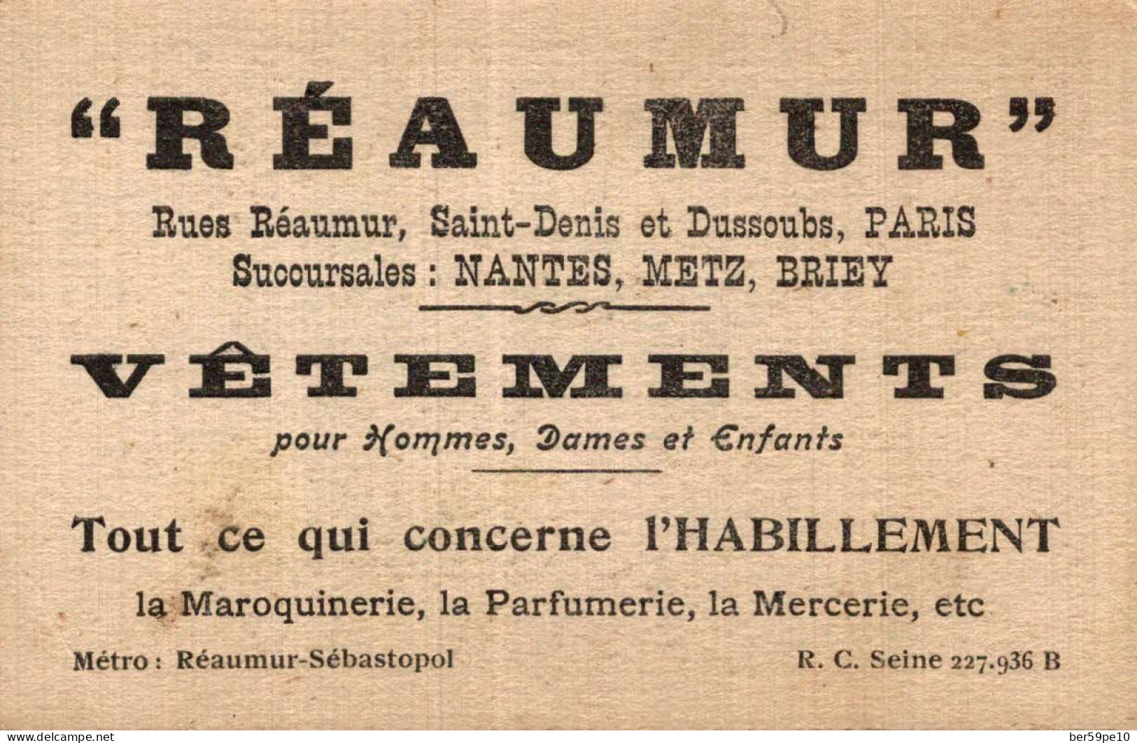 CHROMO REAUMUR VETEMENTS TROUVER LE CHAT EN NOM ET EN FIGURE ? - Autres & Non Classés