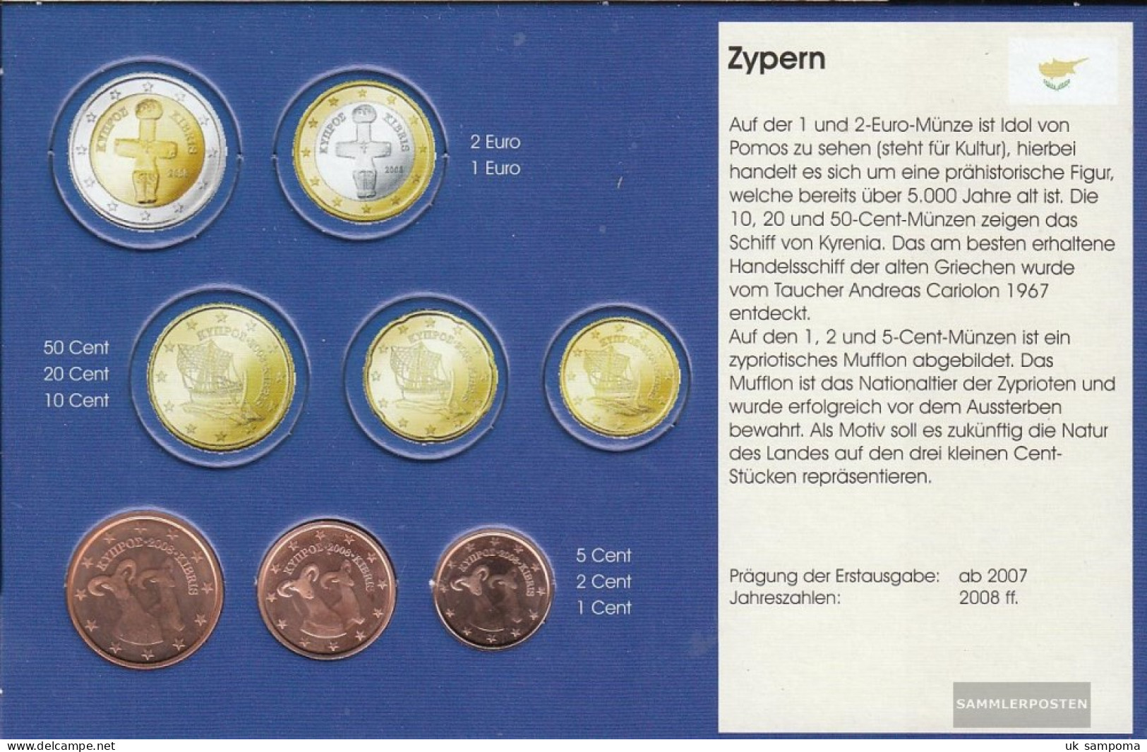 Cyprus Z1- 3 2008 Stgl./unzirkuliert Stgl./unzirkuliert 2008 1,2 And 5 Cent Kursmünzen - Zypern