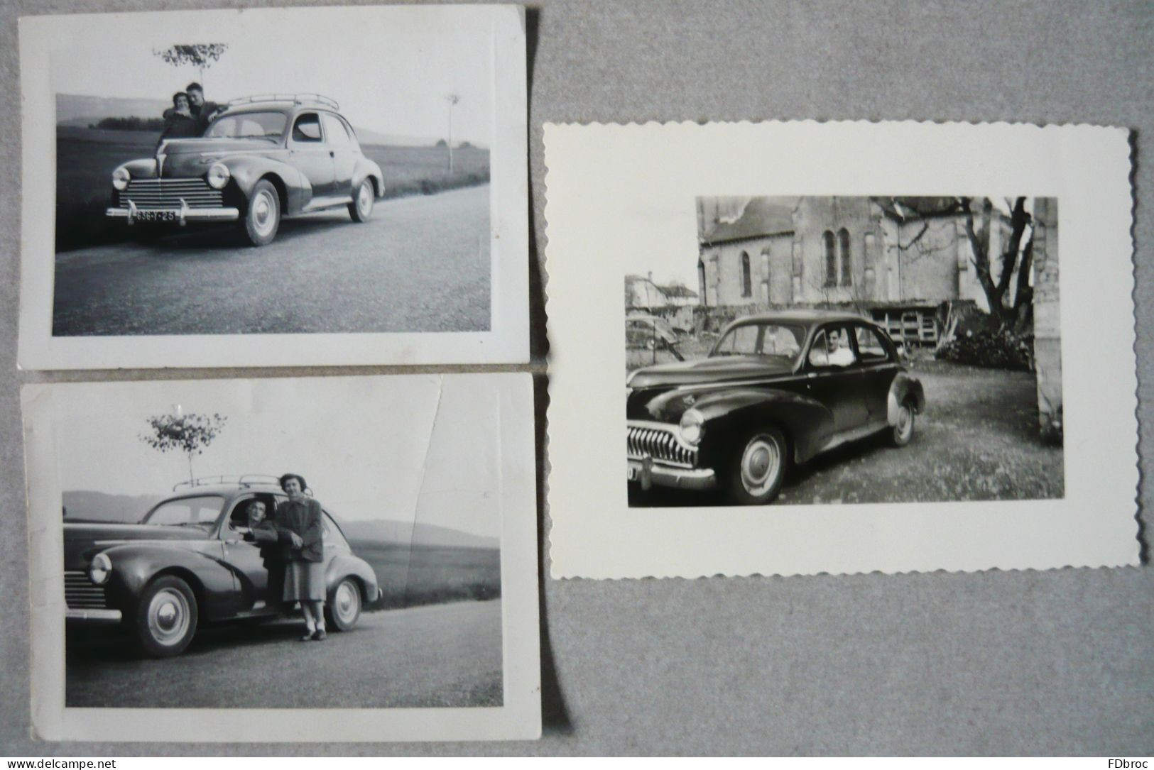 Lot 3 Ancienne PHOTO ORIGINALE PEUGEOT 203 PHOTOGRAPHIE Voiture 1952 - 9 X 6,5 Cm - Automobile