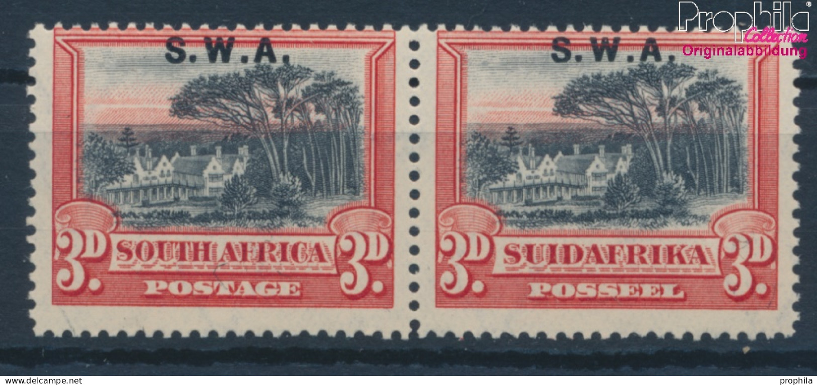 Namibia - Südwestafrika 118-119 Waagerechtes Paar Postfrisch 1927 Aufdruckausgabe (10363516 - Namibia (1990- ...)