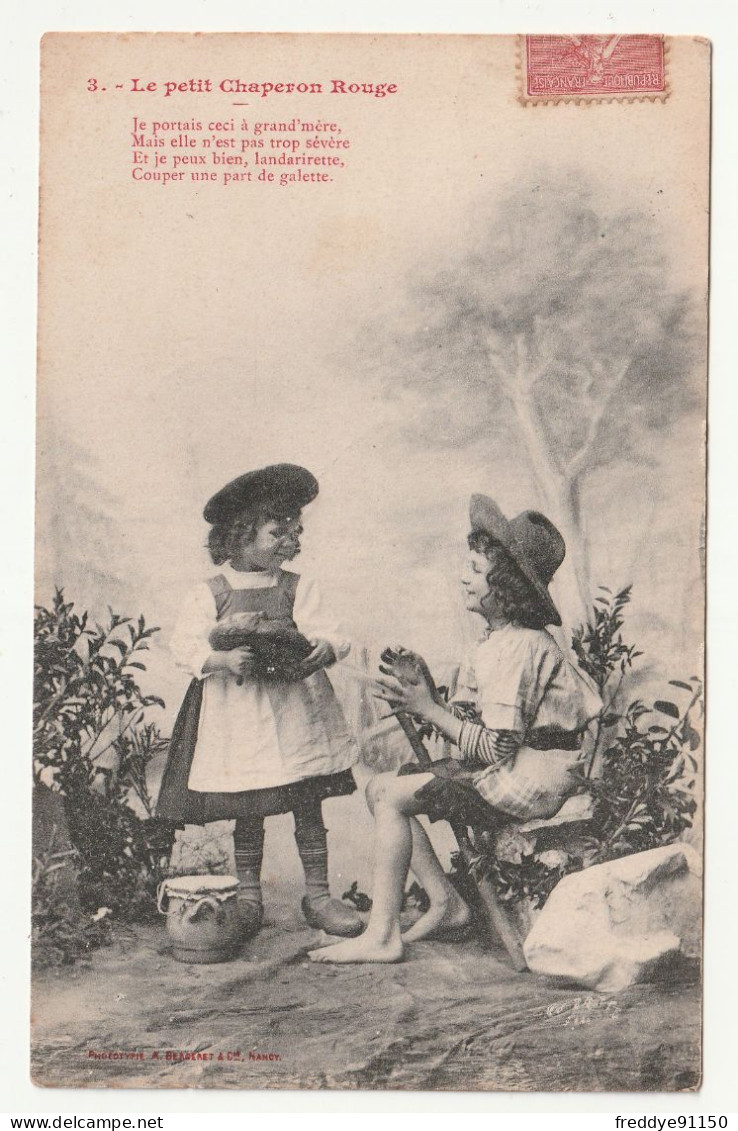 CPA  Illustrateur . Bergeret . Enfant . Fillette . Le Petit Chaperon Rouge N°3 . 1907 - Bergeret
