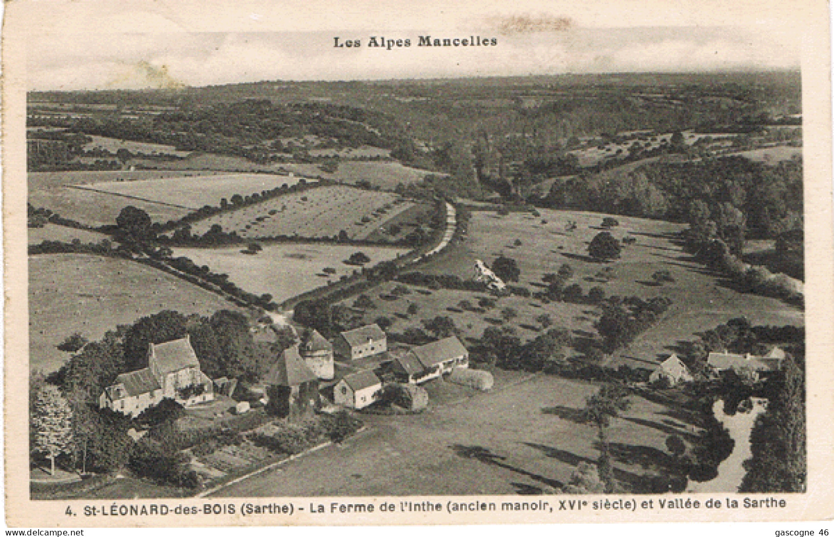 72-039 St-Leonard-des-Bois (Sarthe) - La Ferme De L'inthe (ancien Manoir, XVIe Siècle) Et Vallée De La Sarthe Imp-Photo - Saint Leonard Des Bois