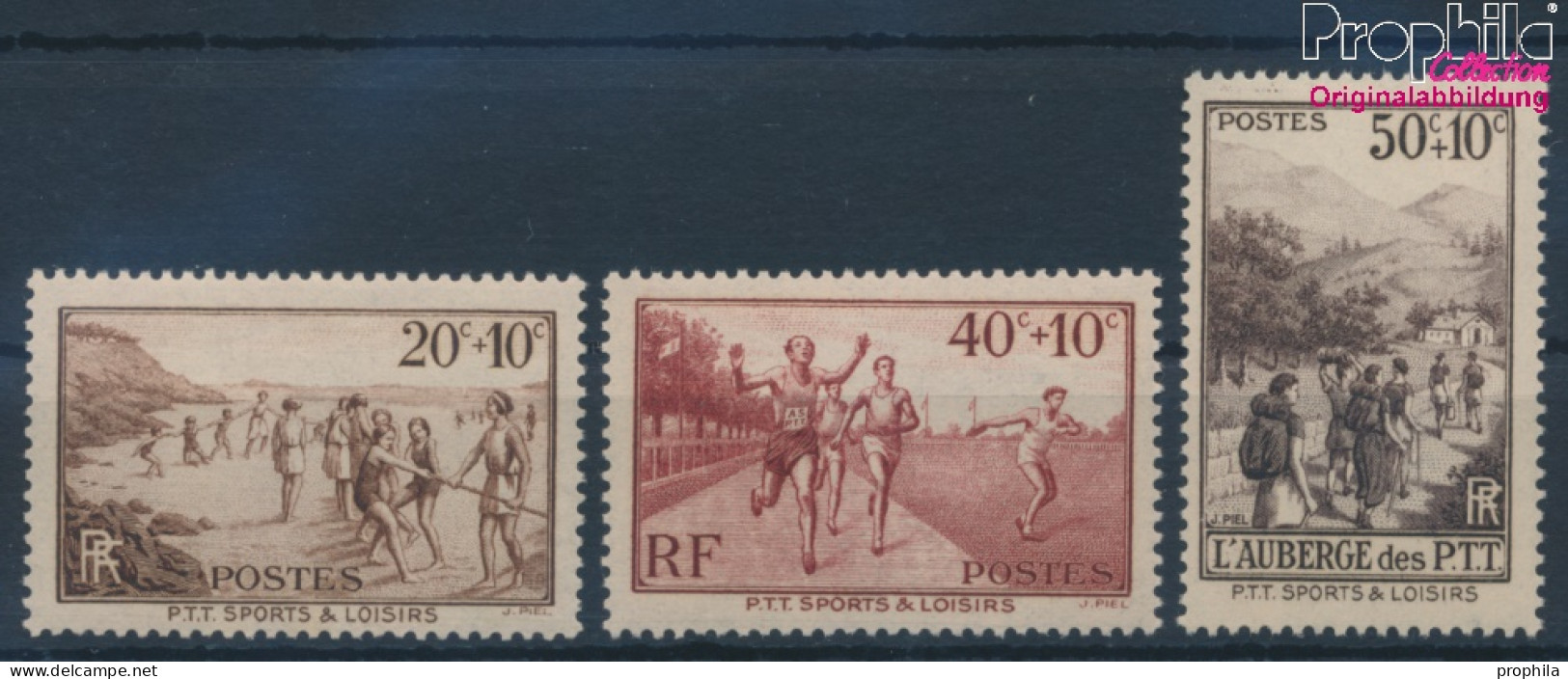 Frankreich 348-350 (kompl.Ausg.) Postfrisch 1937 Sport Und Freizeit (10354692 - Unused Stamps