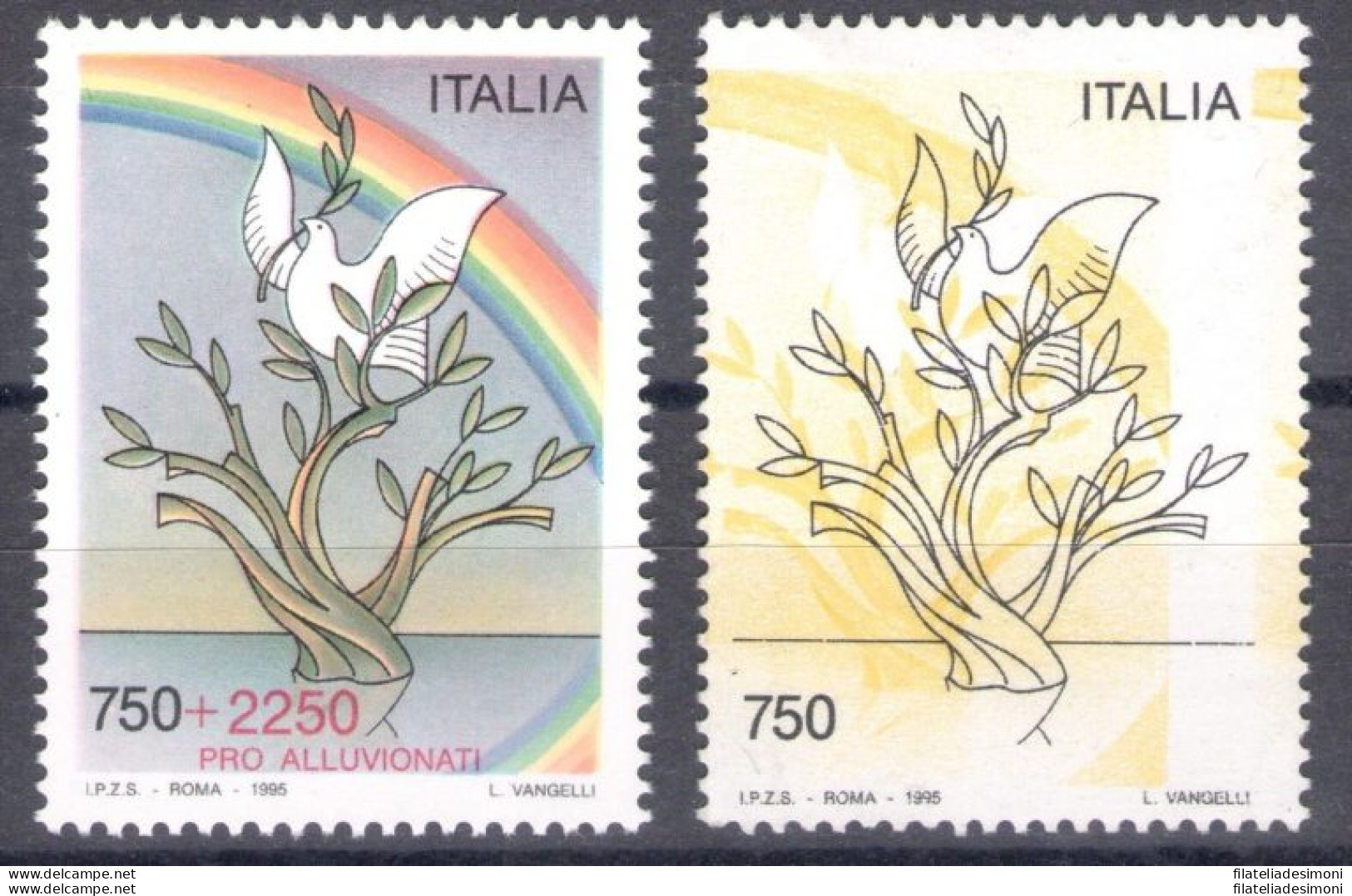 1995 Repubblica Italiana,  Pro Alluvionati Senza Stampa Del Rosso ,  N. 2137A - - Variedades Y Curiosidades