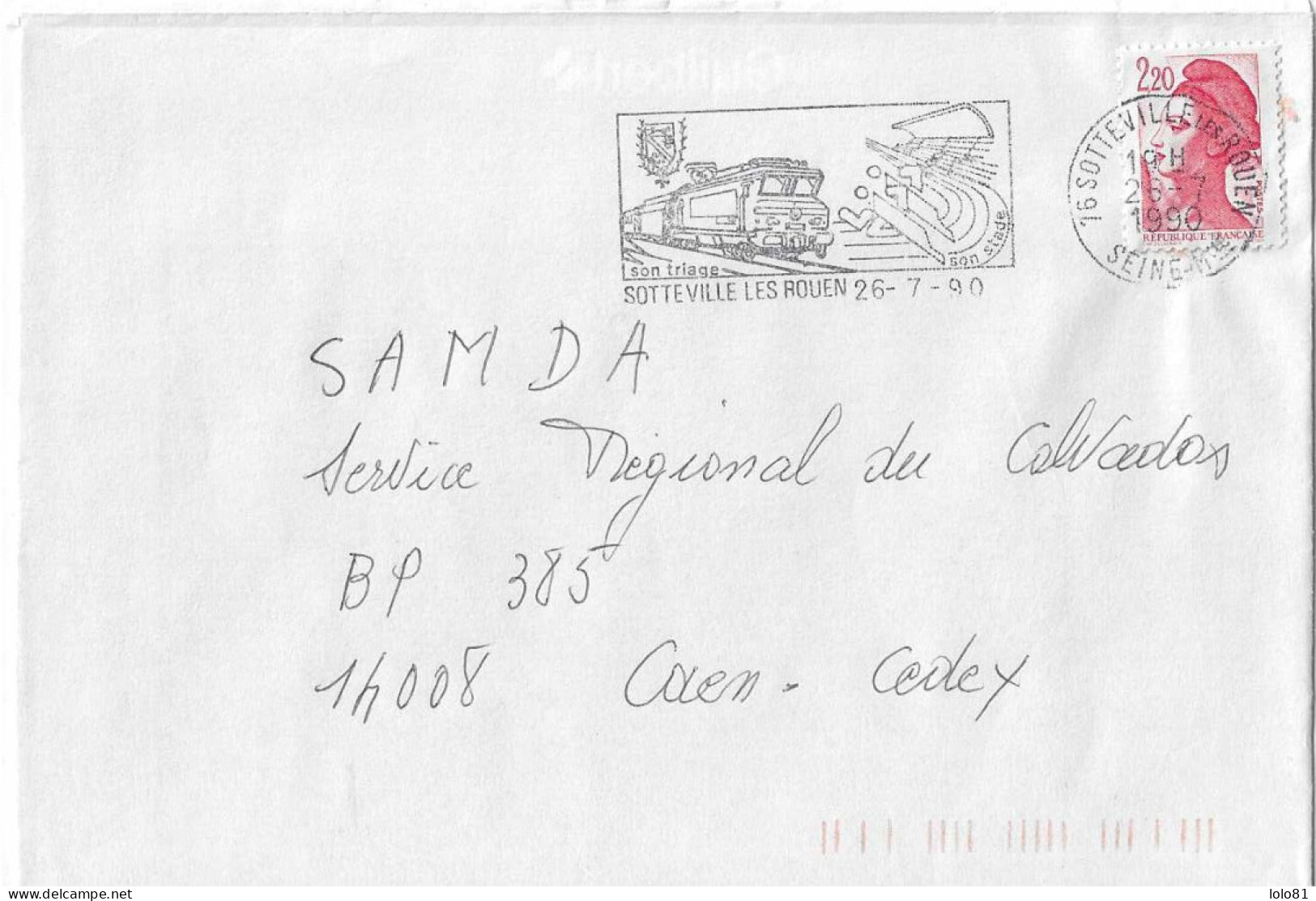 Lettre Secap Sotteville Les Rouen 1990 - Treni