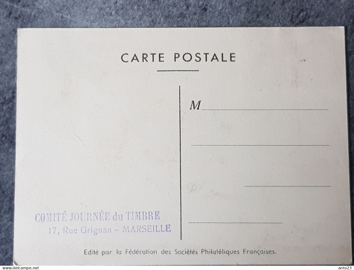 Carte Fédérale Choiseul Journée Du Timbre 1949  Marseille - 1940-1949