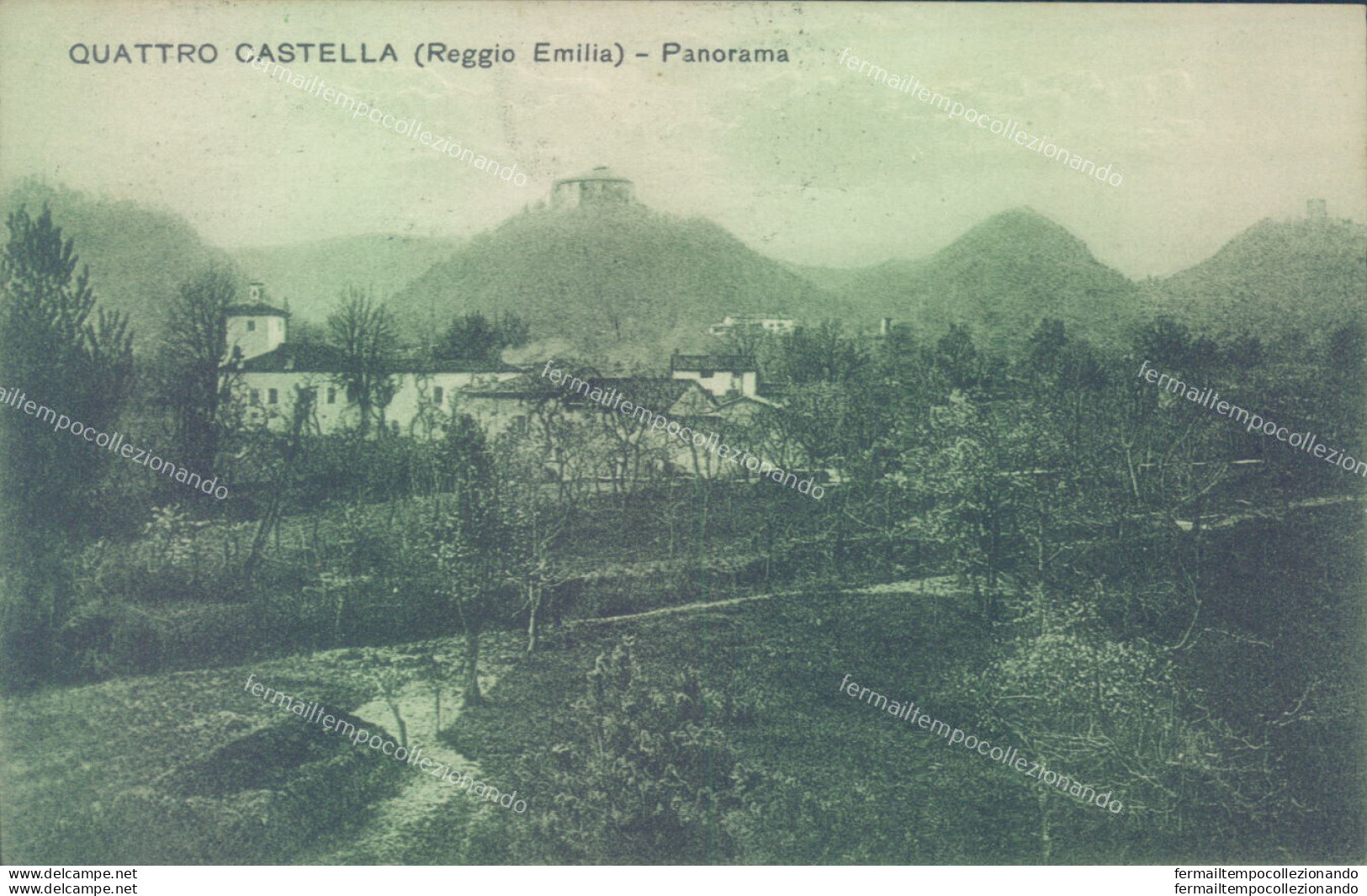 Aa620 Cartolina Quattro Castella Panorama 1927 Provincia Di Reggio Emilia - Reggio Nell'Emilia