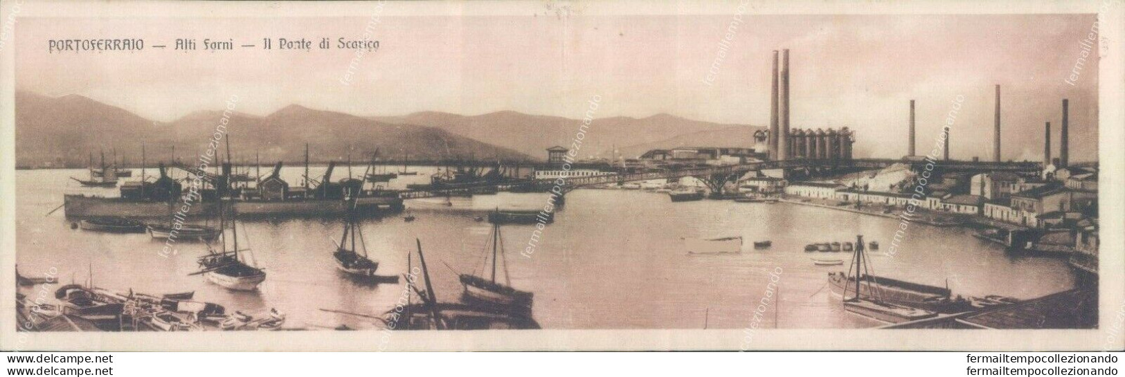 Aa624  Cartolina Portoferraio Alti Forni Il Ponte Di Scarico Doppia Livorno - Livorno