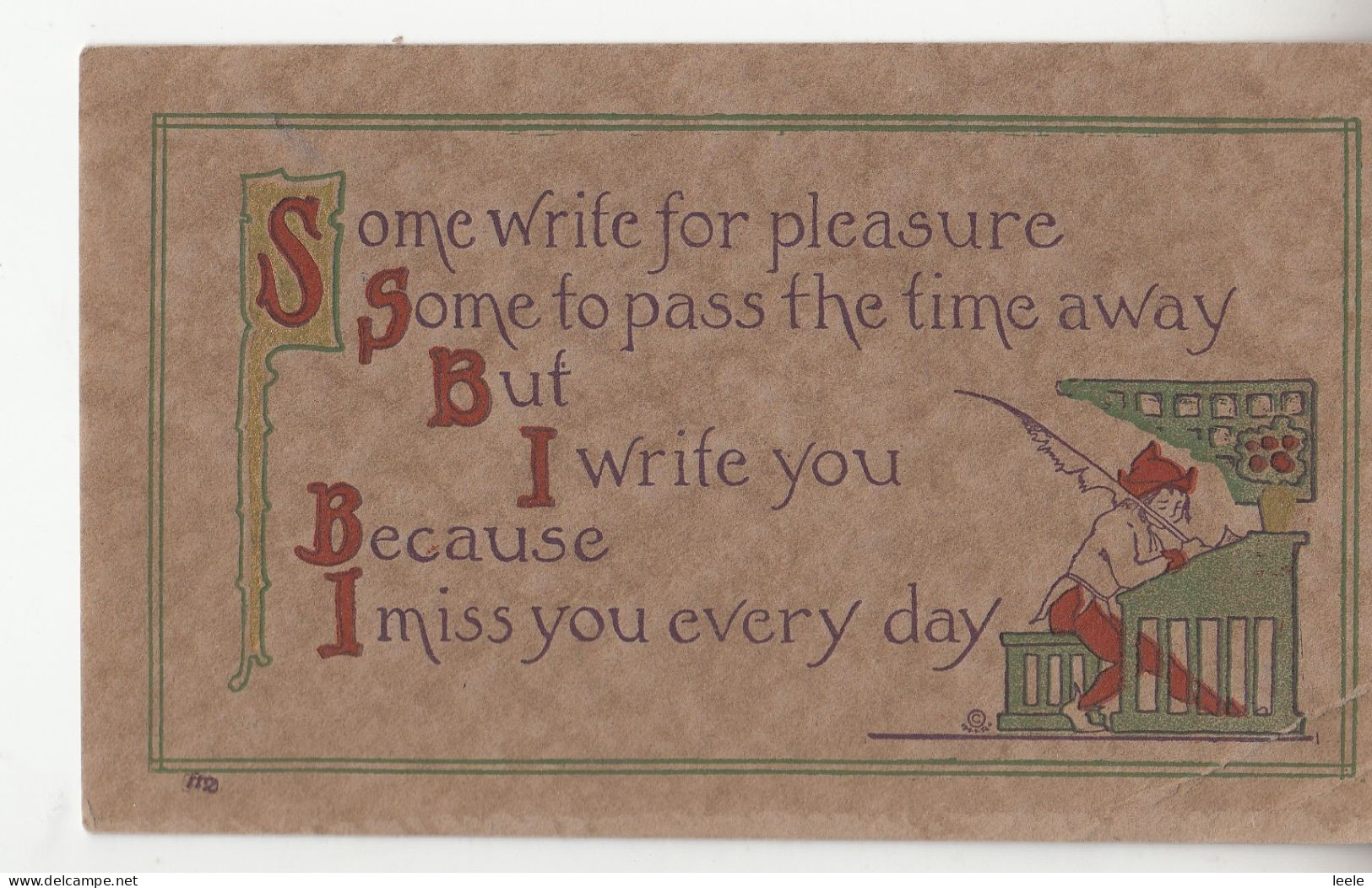 CM65. Vintage Comic Greetings Postcard. I Miss You Everyday. - Humor