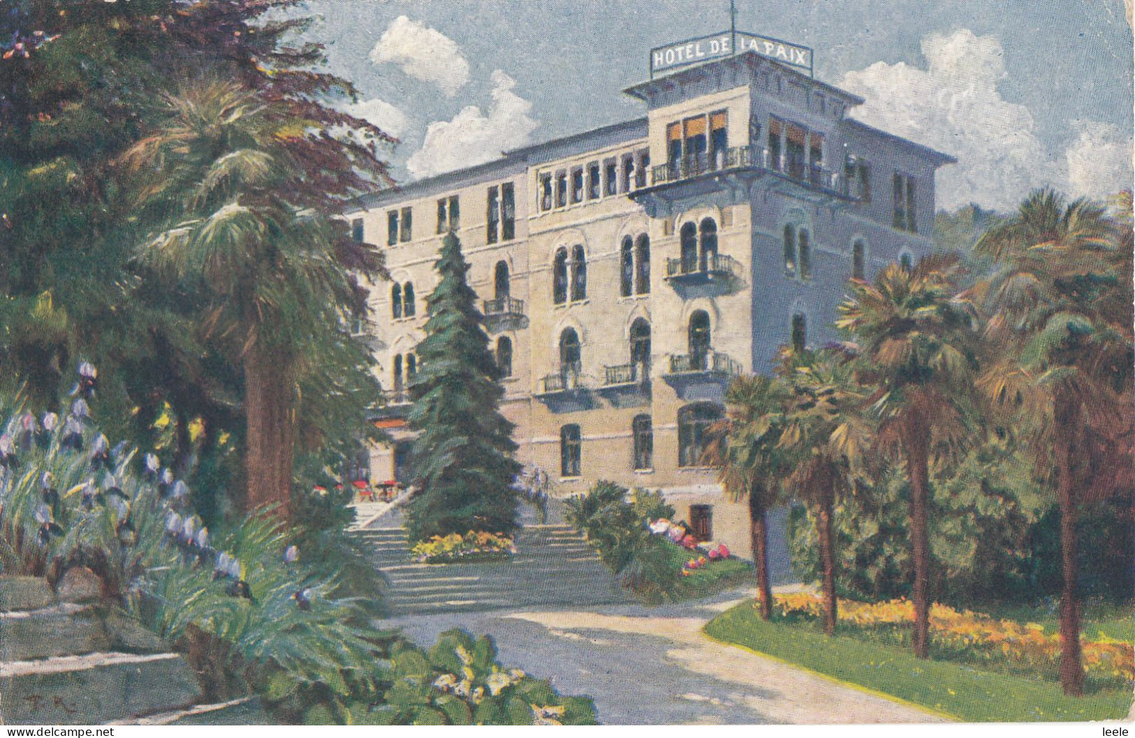 CM06. Vintage Postcard. Hotel De La Paix. Lugano, Switzerland - Autres & Non Classés