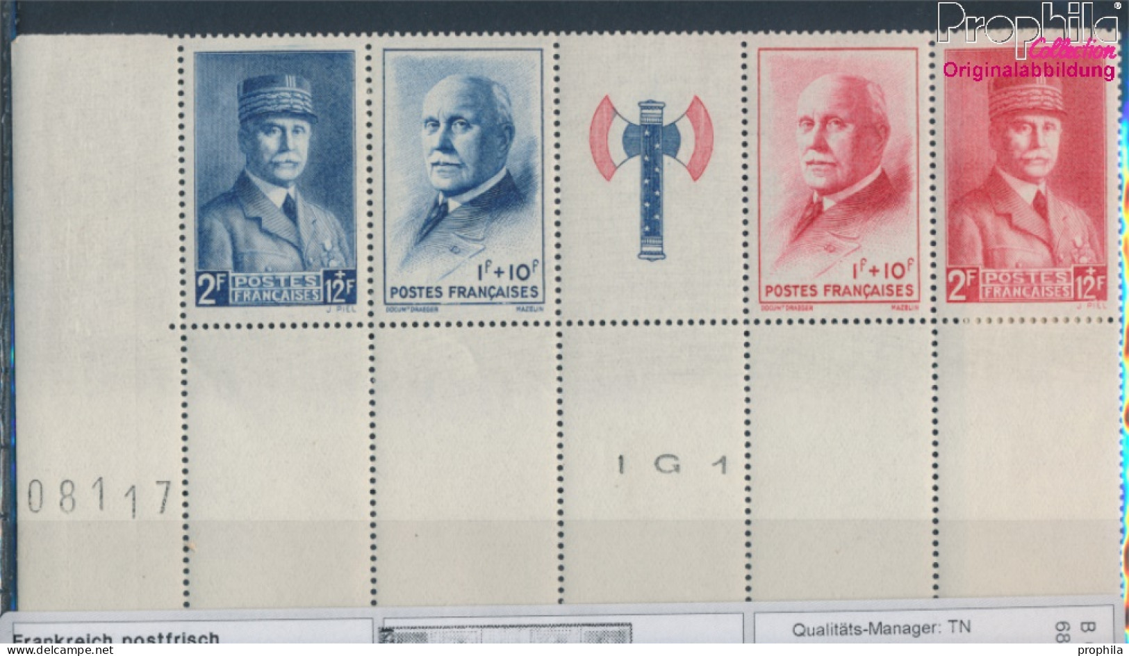 Frankreich 581-584 Fünferstreifen (kompl.Ausg.) Postfrisch 1943 Marschall Pétain (10354761 - Nuevos