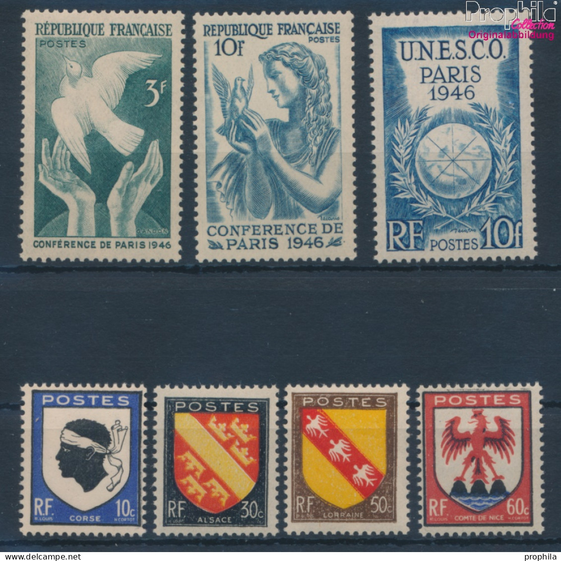 Frankreich 752-755,763-764,771 (kompl.Ausg.) Postfrisch 1946 Wappen, Frieden, UNESCO (10353311 - Neufs