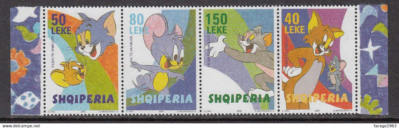 2005 Albania Looney Toons Tom & Jerry Comics Animation  Complete Strip Of 4 MNH - Albanie