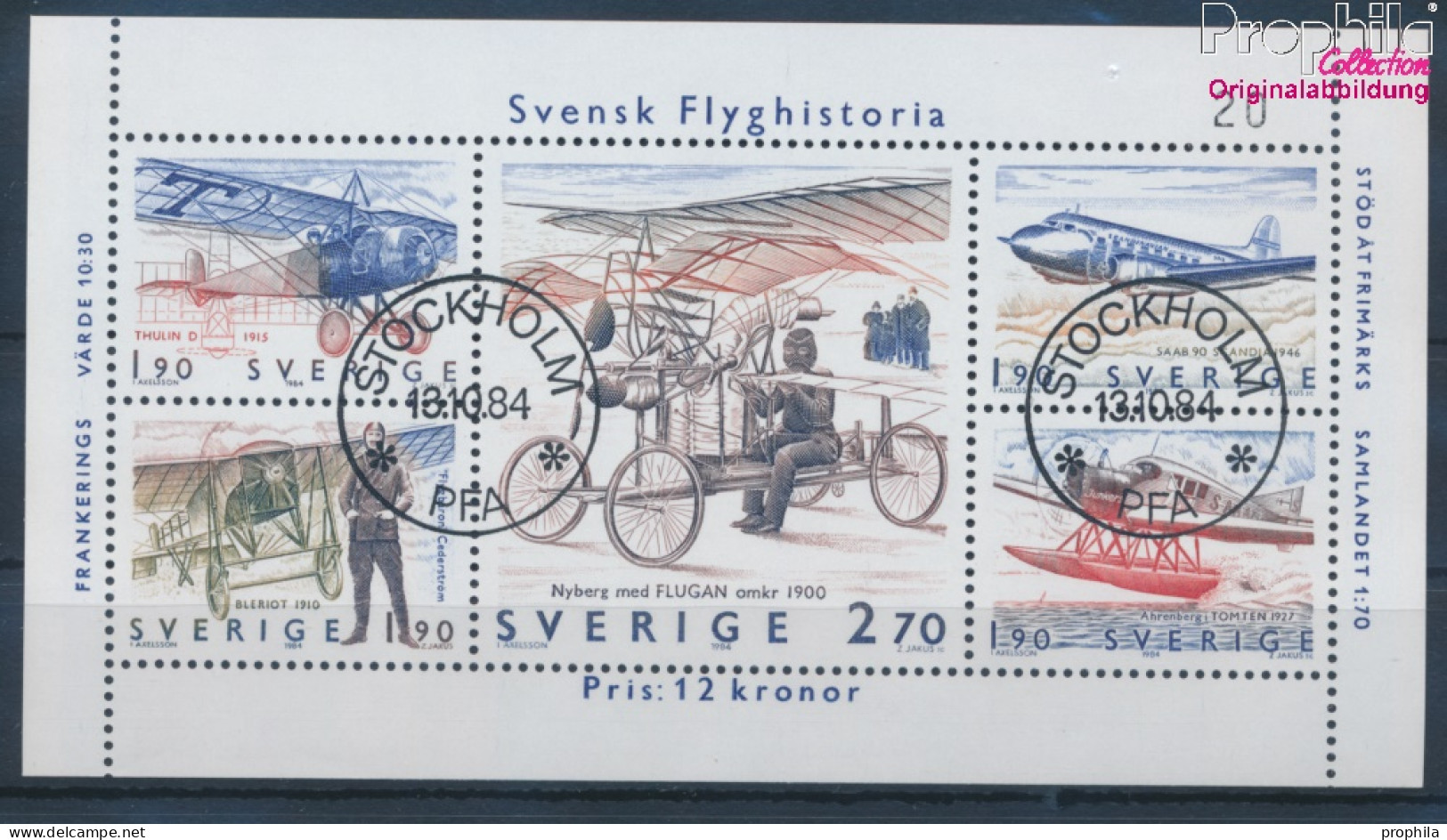 Schweden Block12 (kompl.Ausg.) Gestempelt 1984 Luftfahrt (10343773 - Usados