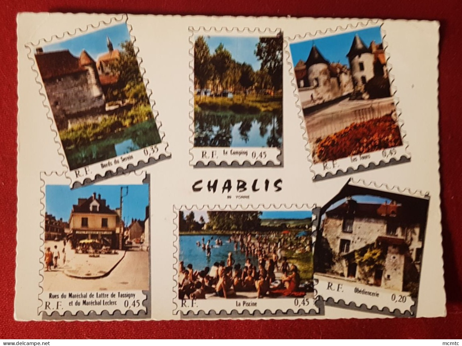 CPSM Grand Format - Chablis  -(89. Yonne)  (  Multivues, Multivue En Forme De Timbre Poste ) - Chablis