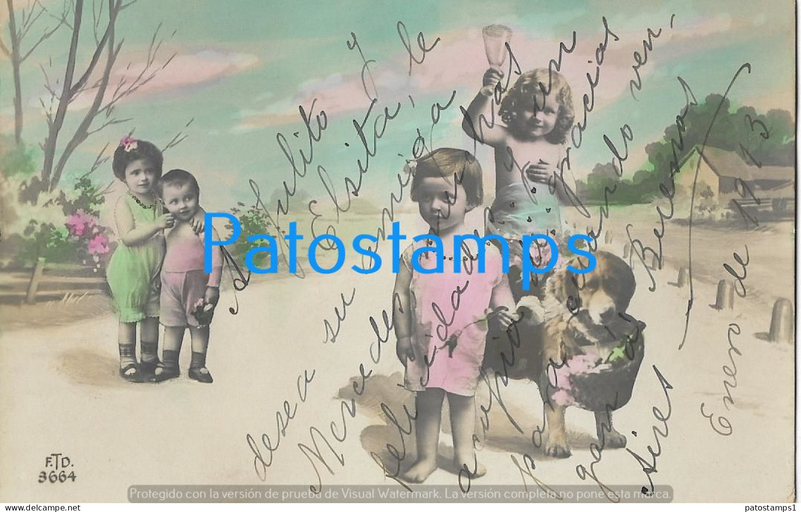 226149 ART ARTE VERY BABY AND DOG POSTAL POSTCARD - Unclassified