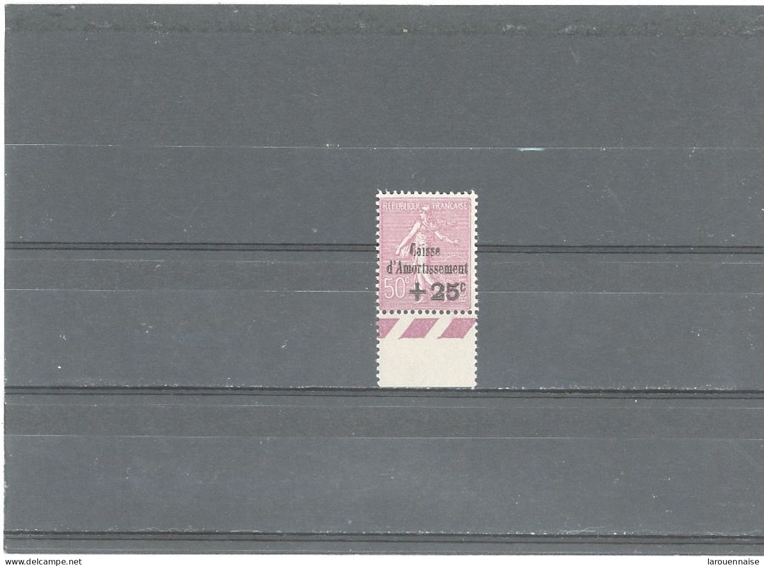 VARIÉTÉ -N°254a CAISSE D'AMORTISSEMENT -1929- SEMEUSE LIGNÉE + 25/ 50 ROSE LILAS N**-SANS POINT SUR LE I D'AMORTISSEMENT - Unused Stamps