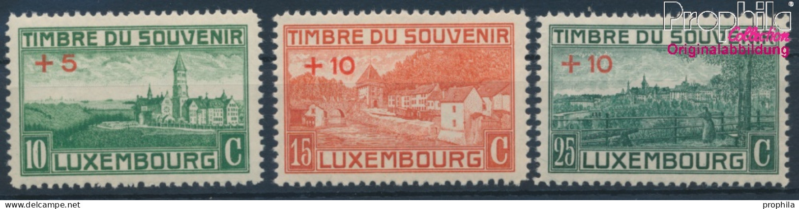 Luxemburg 137-139 (kompl.Ausg.) Postfrisch 1921 Kriegerdenkmal (10363335 - Neufs