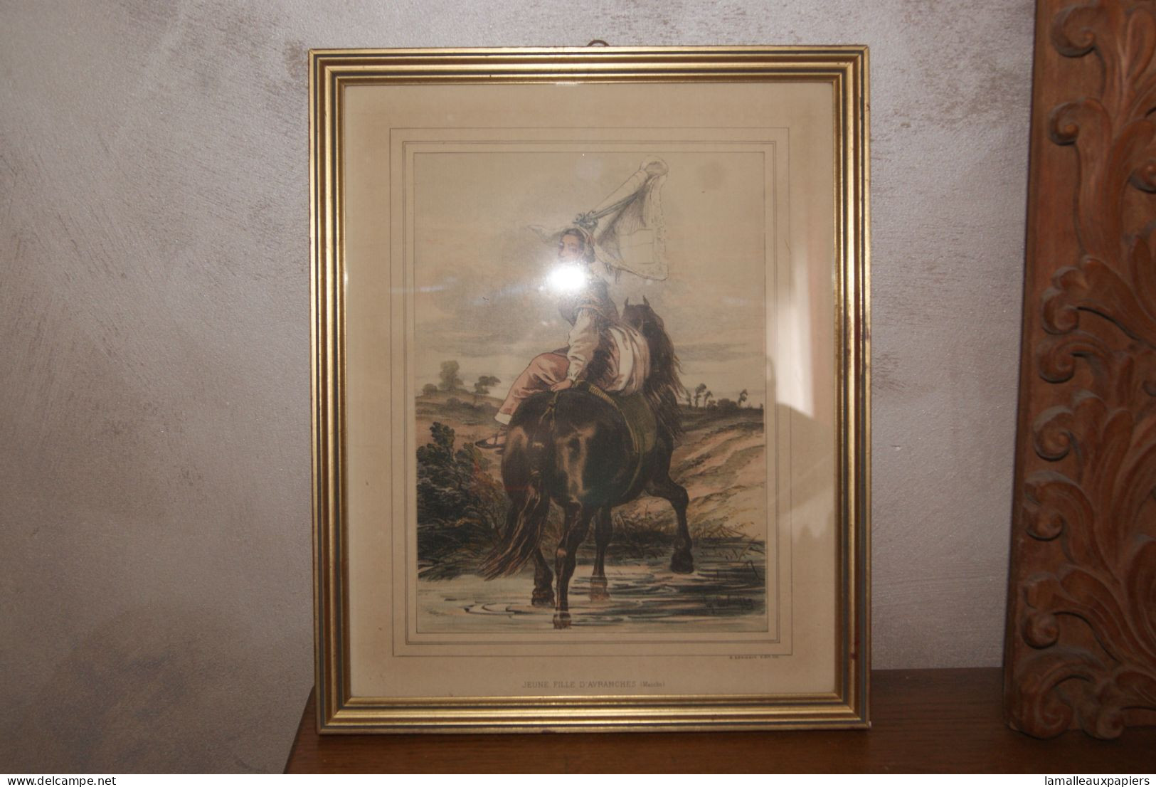 Lithographie "jeune Fille D'Avranches" Encadrée - Altri & Non Classificati