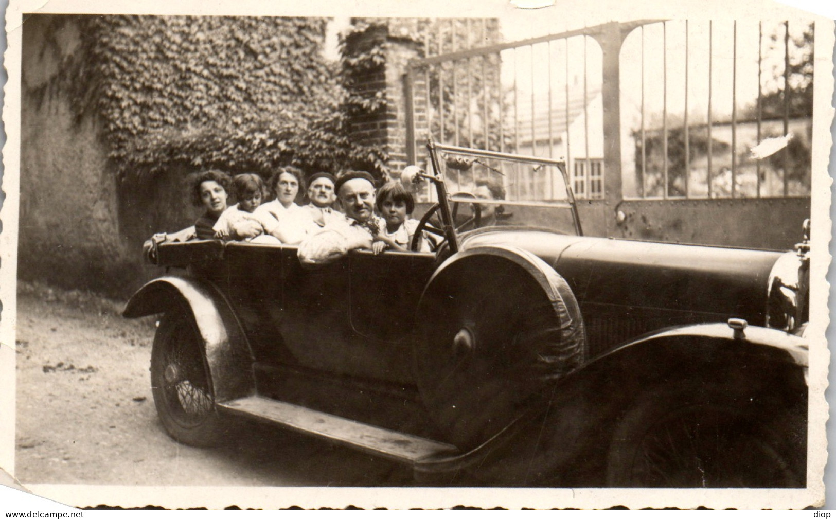 Photographie Photo Vintage Snapshot Amateur Automobile Voiture Auto Cabriolet  - Auto's