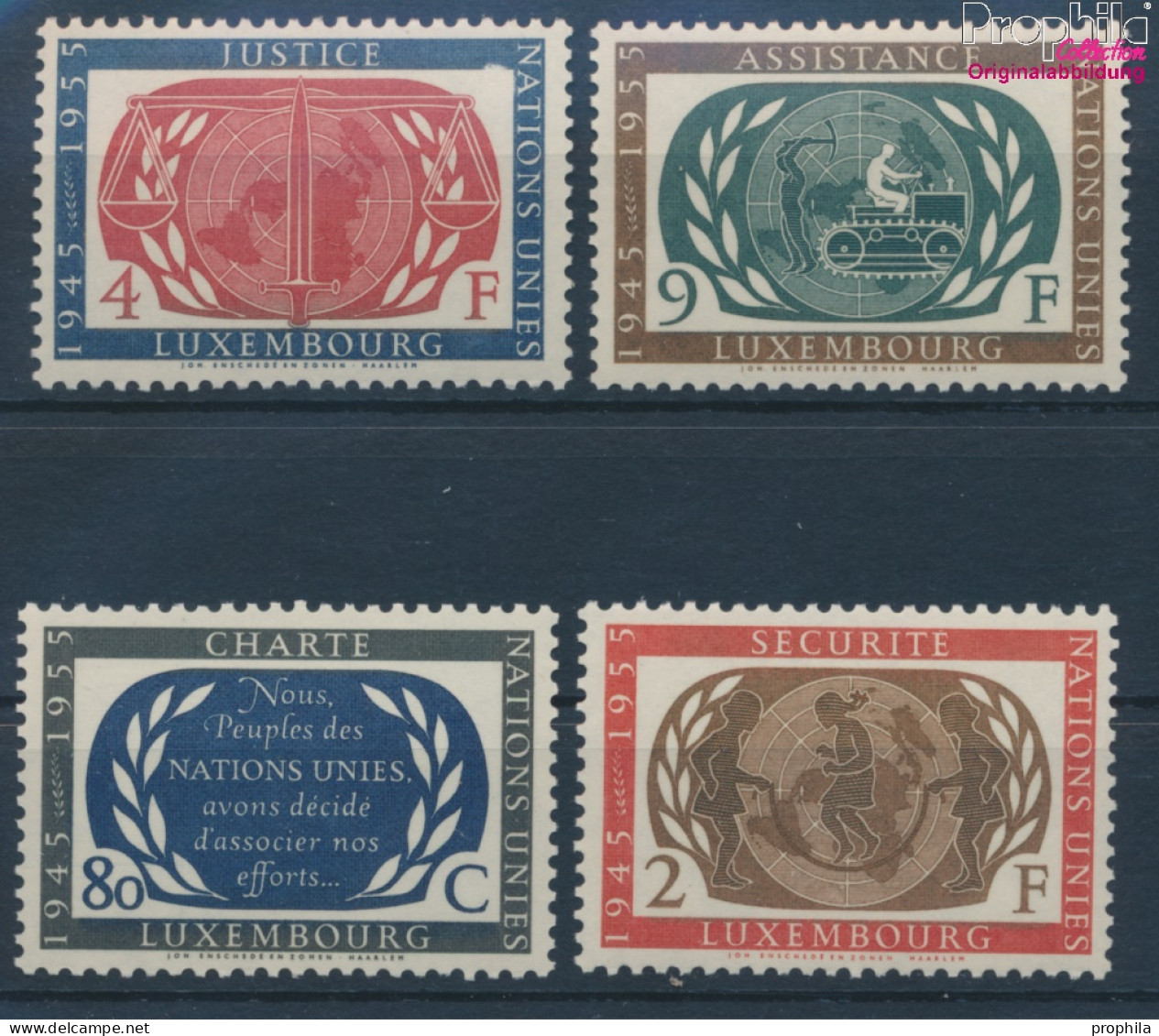 Luxemburg 537-540 (kompl.Ausg.) Postfrisch 1955 Vereinte Nationen (10363401 - Unused Stamps