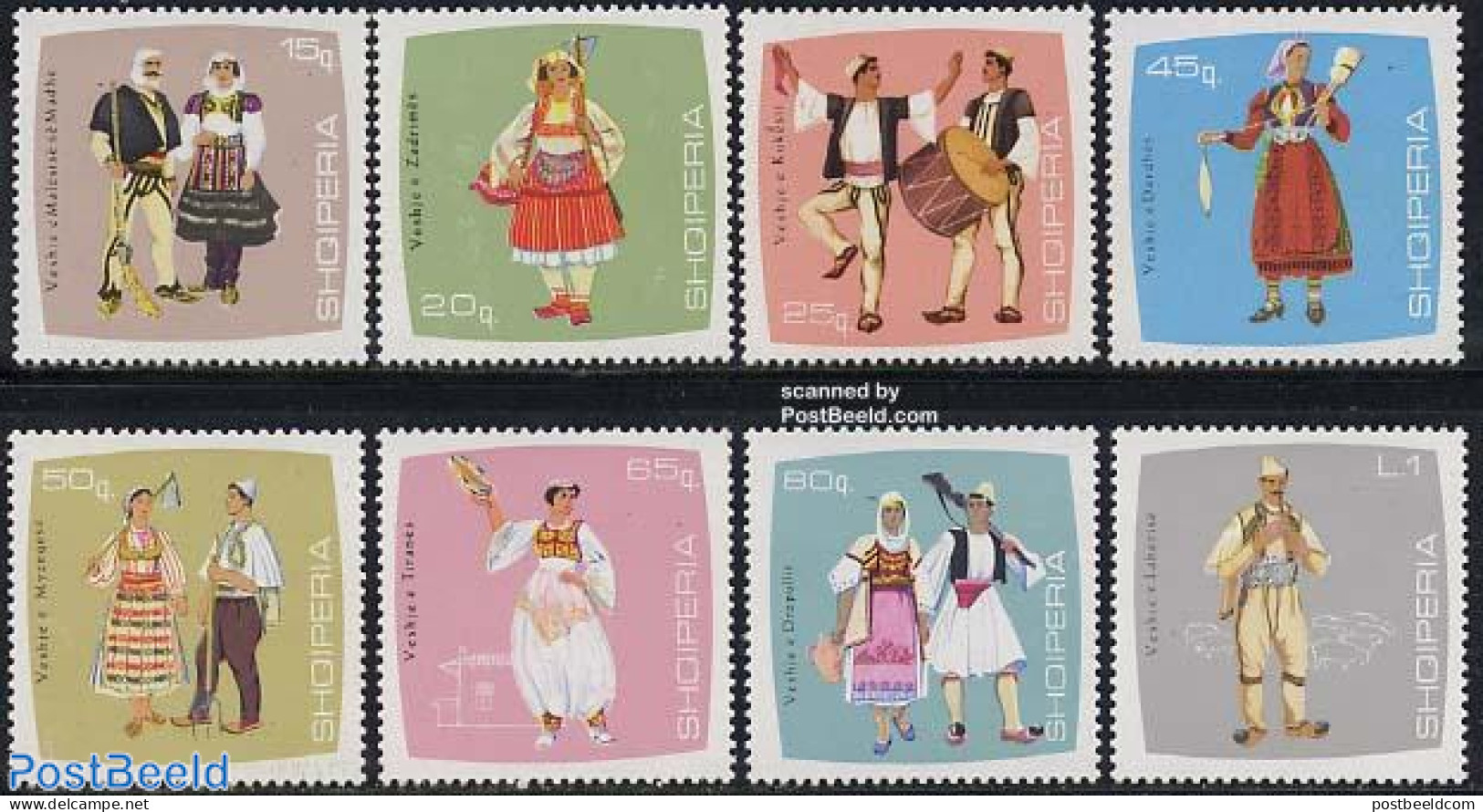 Albania 1967 Costumes 8v, Mint NH, Various - Costumes - Costumes
