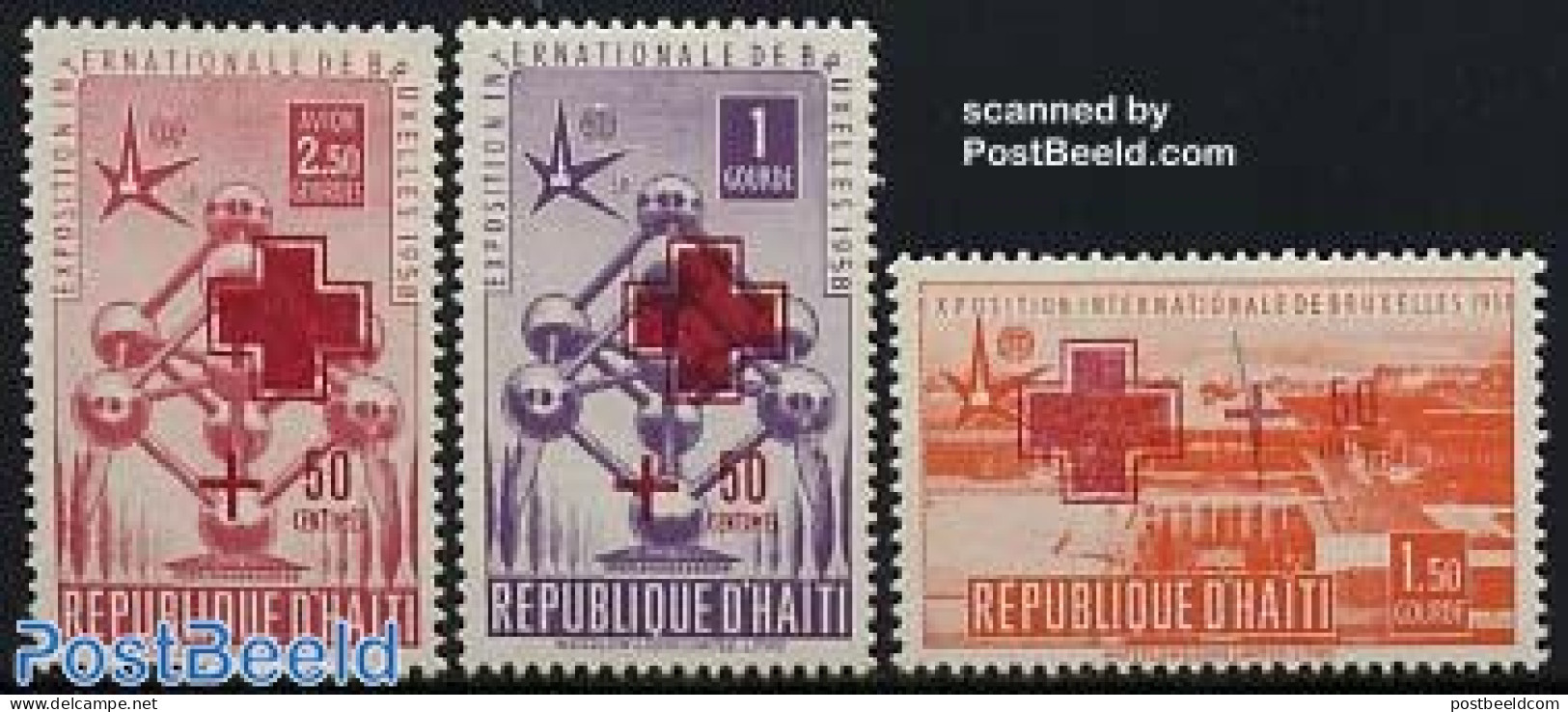 Haiti 1958 Red Cross 3v, Mint NH, Health - Red Cross - Croix-Rouge