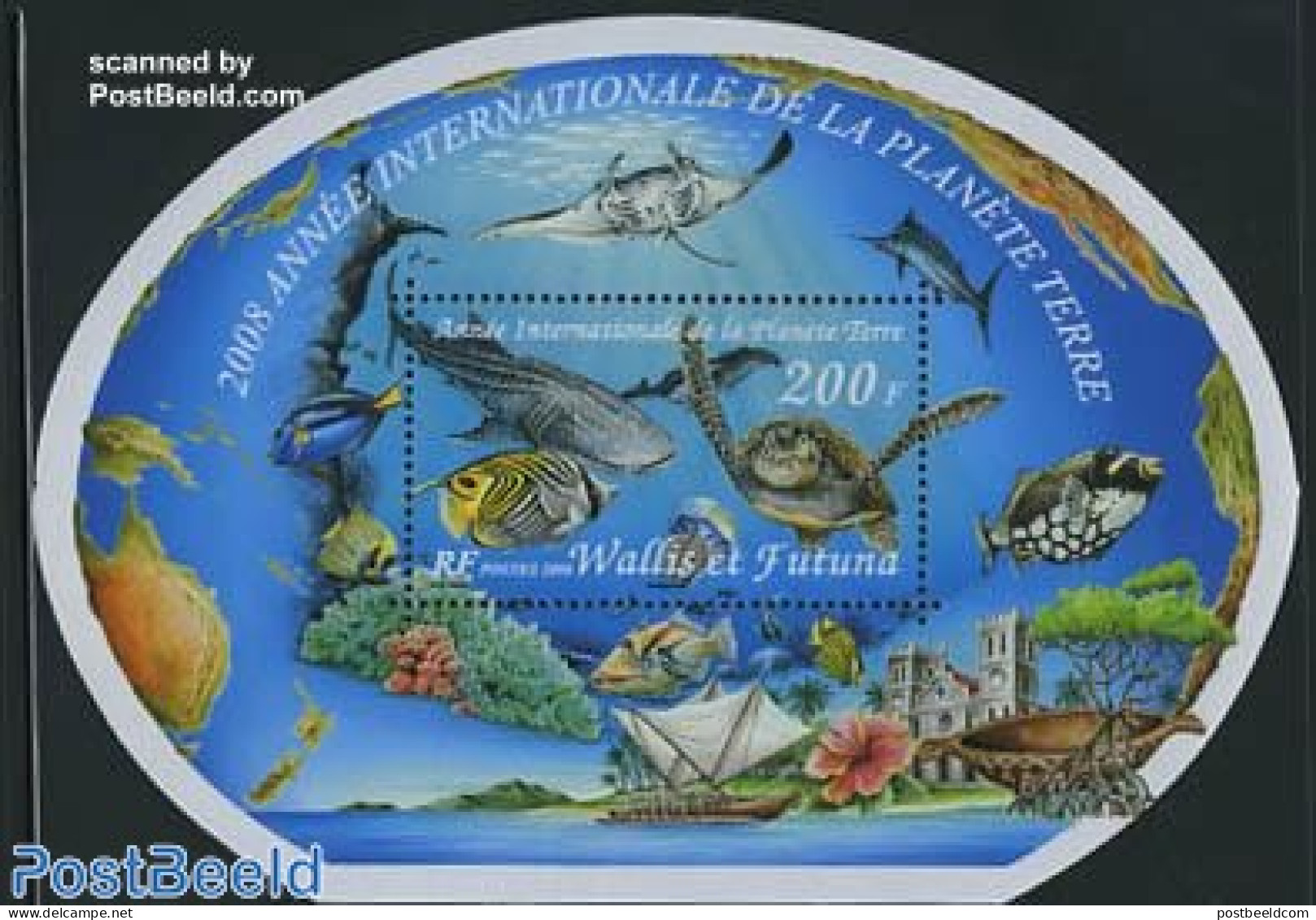 Wallis & Futuna 2008 Planet Earth S/s, Marine Life, Mint NH, Nature - Transport - Environment - Fish - Turtles - Ships.. - Protection De L'environnement & Climat