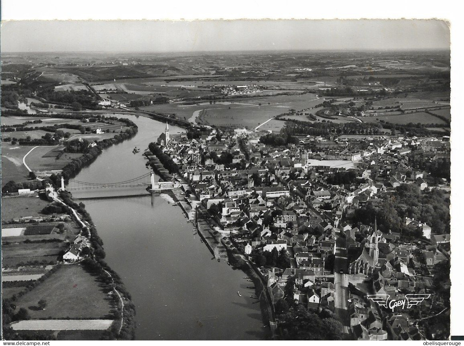 49 Chalonnes SUR Loire  VUE GENERALE AERIENNE  N°9 PONT SUR LA LOIRE GABY SM DENTELEE GLACEE - Chalonnes Sur Loire