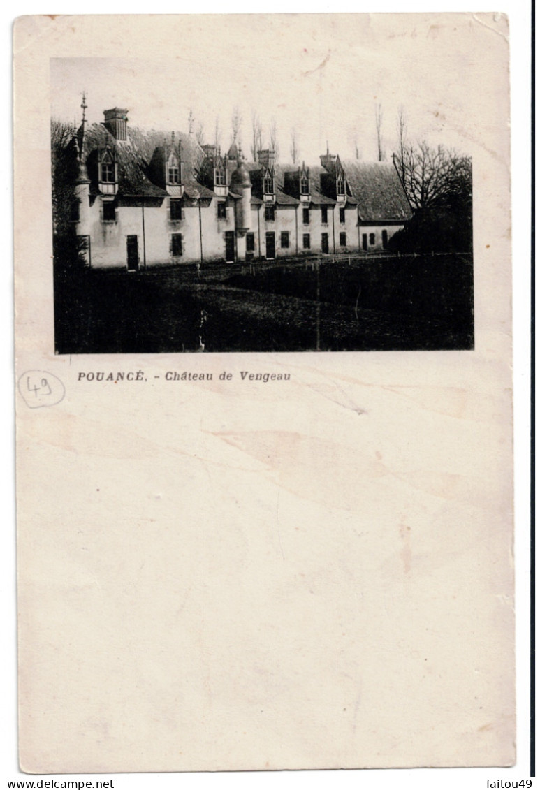 49 - POUANCE -  Le Château De Vengeau  Cp Précurseur 20 - Otros & Sin Clasificación