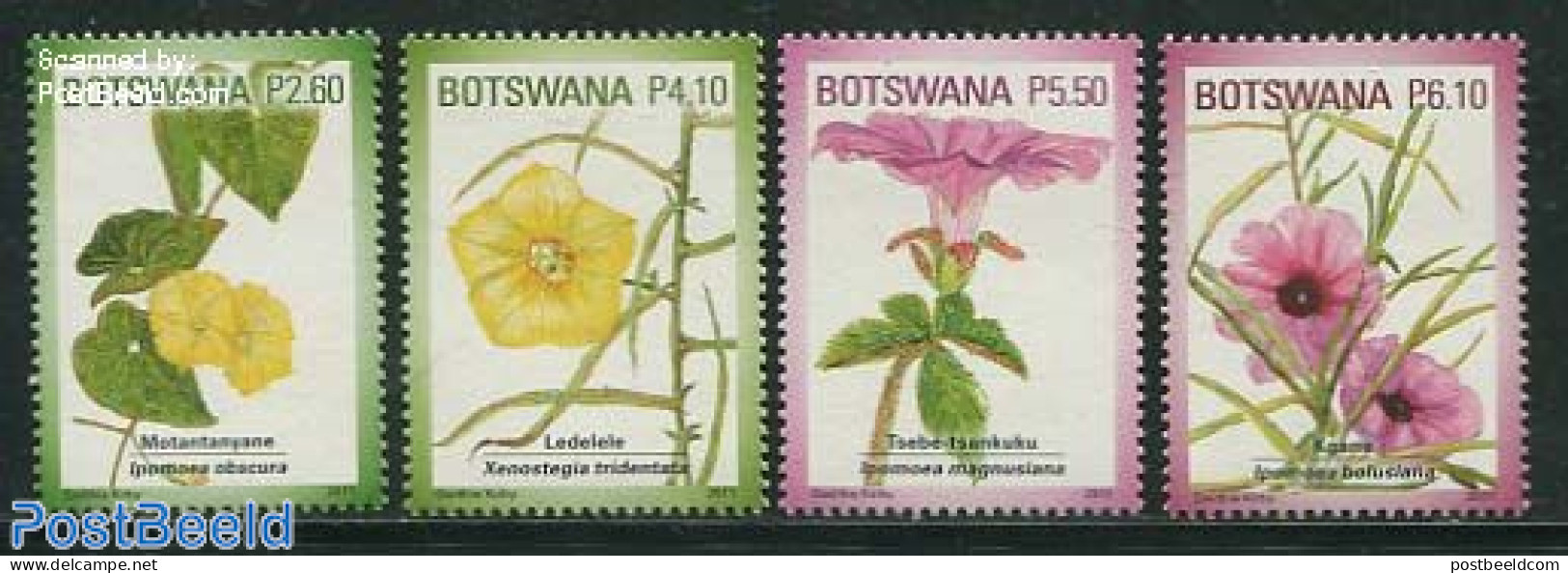 Botswana 2011 Flowers 4v, Mint NH, Nature - Flowers & Plants - Botswana (1966-...)