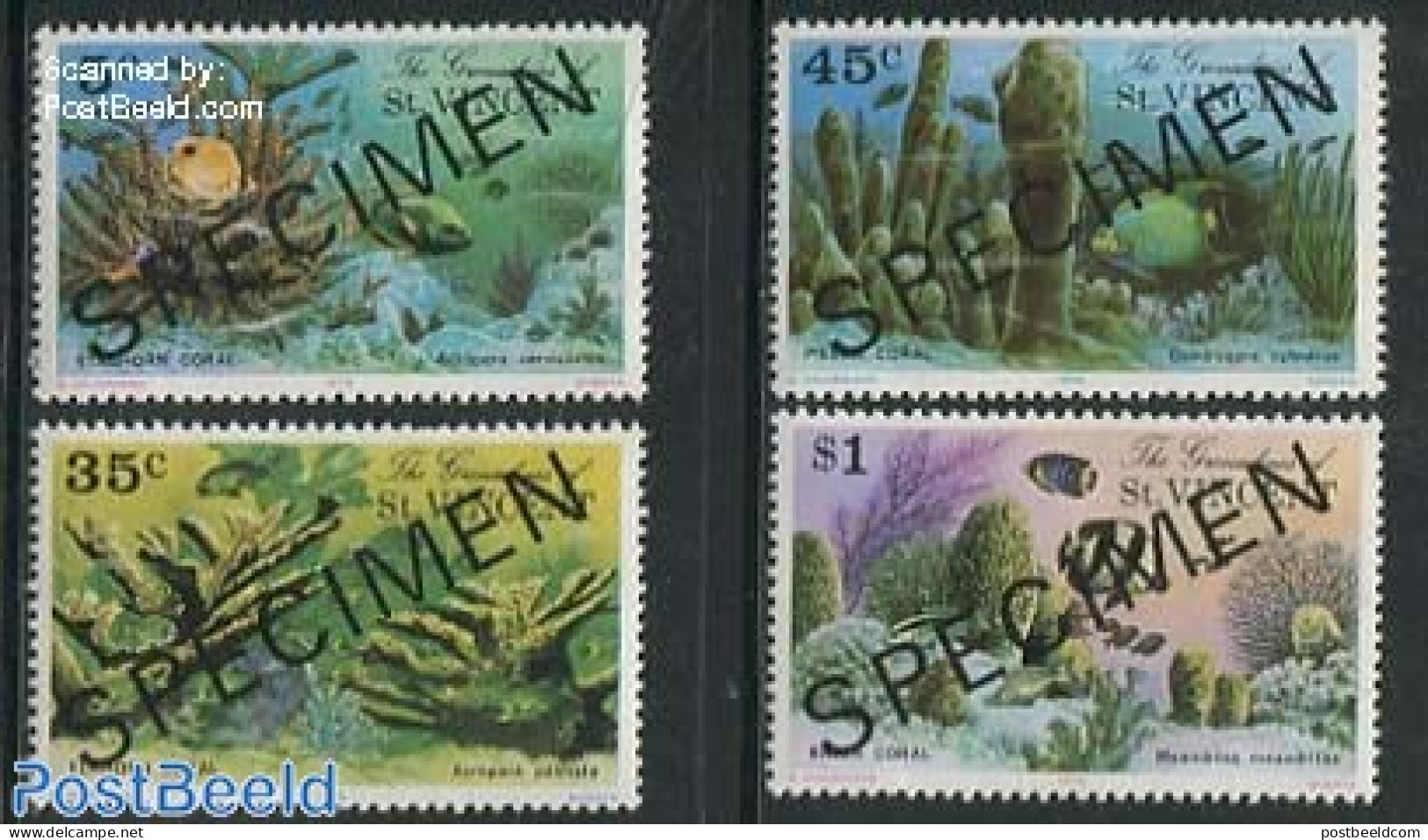 Saint Vincent & The Grenadines 1976 Corals 4v SPECIMEN, Mint NH, Nature - Fish - Shells & Crustaceans - Vissen