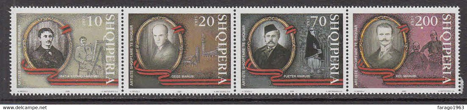 2005 Albania Famous Artists Art Complete Strip Of 4 MNH - Albanie