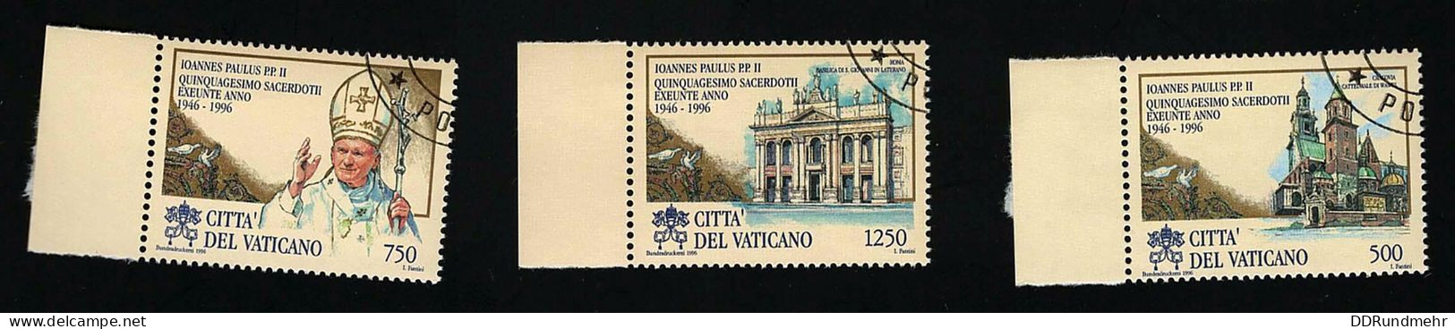 1996 Paul II  Michel VA 1181 - 1183 Stamp Number VA 1012 - 1014 Yvert Et Tellier VA 1043 - 1045 Used - Usati