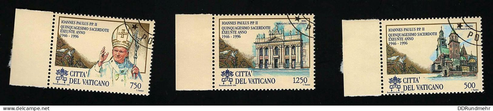 1996 Paul II  Michel VA 1181 - 1183 Stamp Number VA 1012 - 1014 Yvert Et Tellier VA 1043 - 1045 Used - Gebruikt