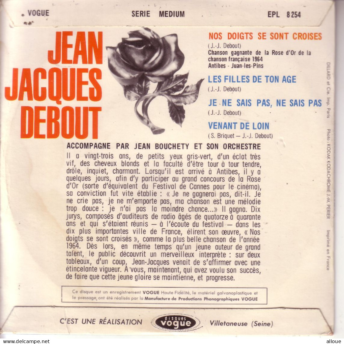 JEAN-JACQUES DEBOUT - FR EP - NOS DOIGTS SE SONT CROISES + 3 - Sonstige - Franz. Chansons