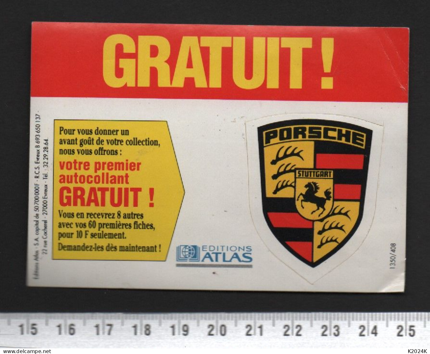 PORSCHE - AUTO MOTO RALLYE RACING MECANIQUE GARAGE -  AUTOCOLLANT - Stickers