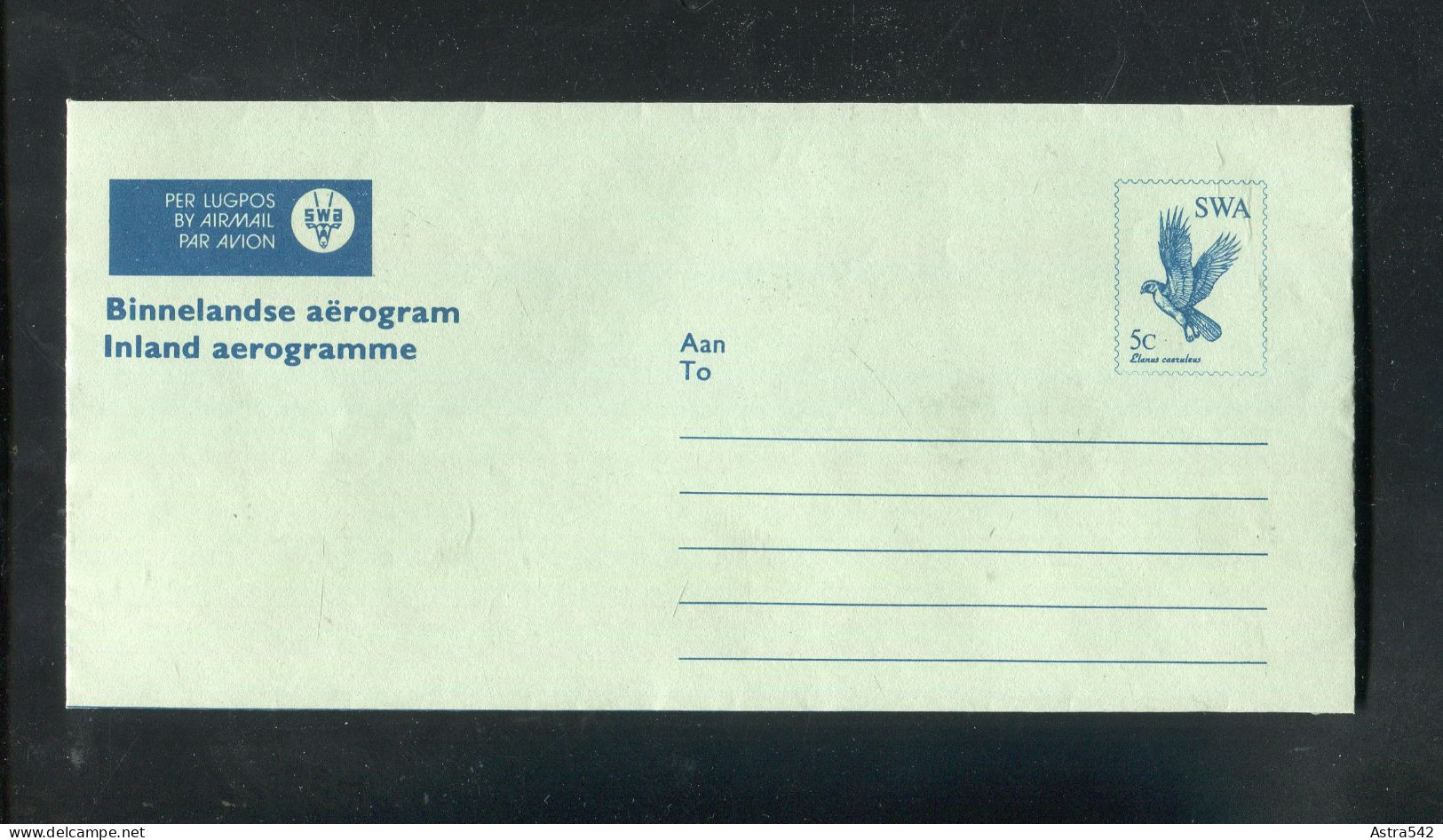"SUEDWESTAFRIKA" Inland-Aerogramm ** (A0114) - Südwestafrika (1923-1990)