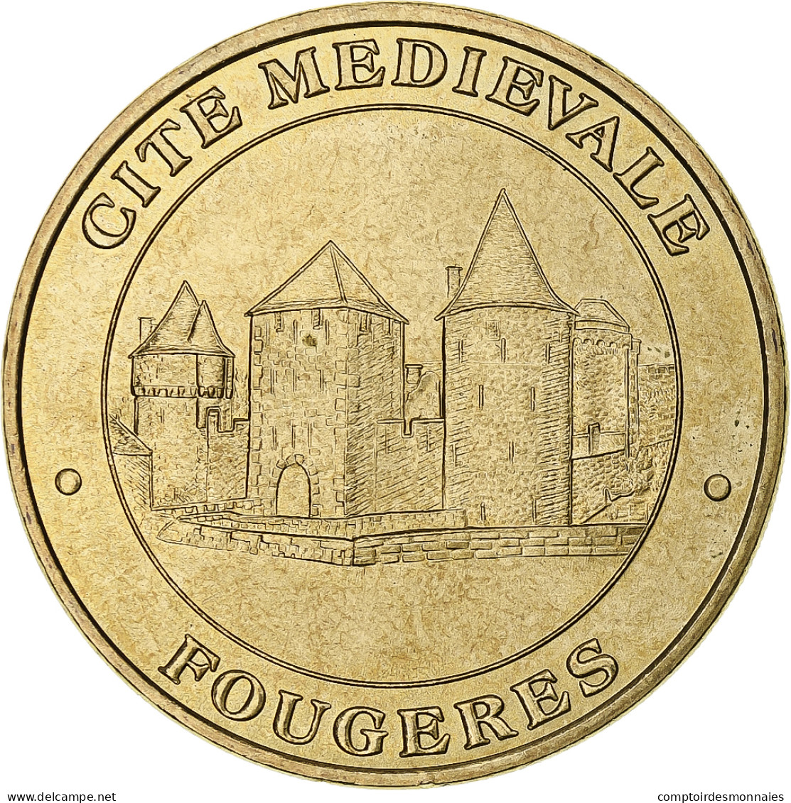 France, Jeton Touristique, Cité Médiévale De Fougères, MDP, Or Nordique - Other & Unclassified