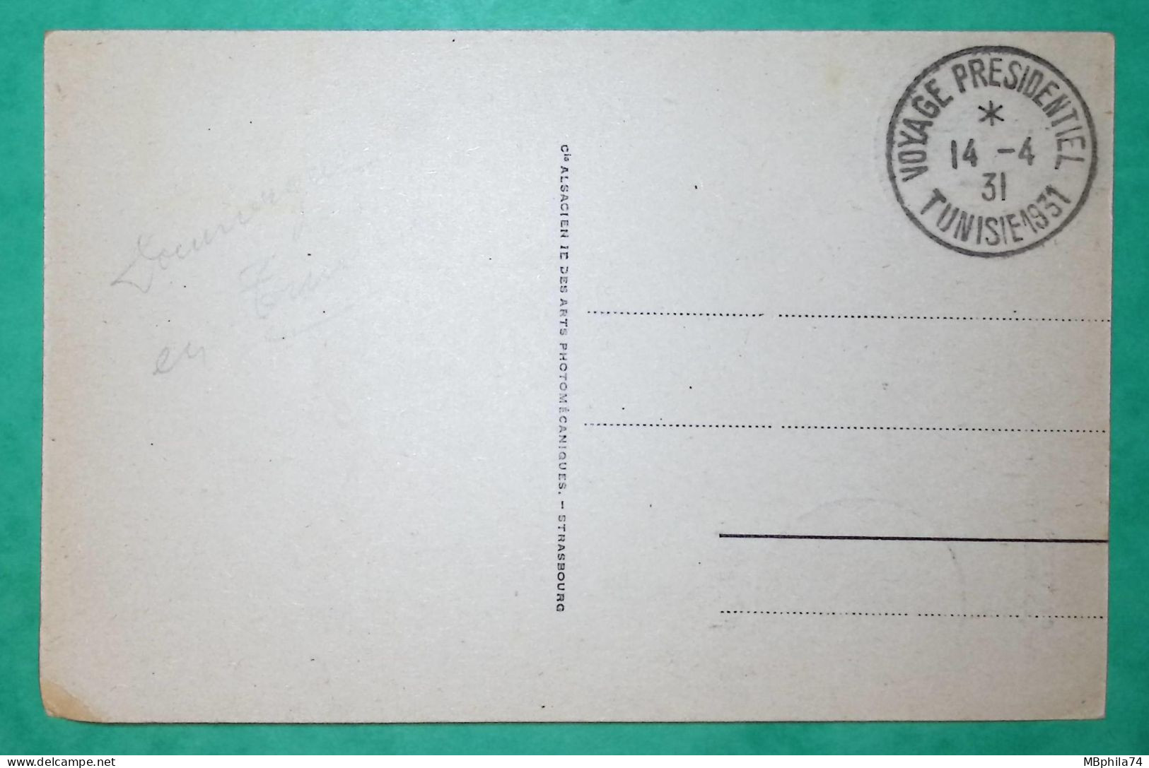 CARTE POSTALE VOYAGE PRESIDENTIEL TUNIS 1931 TUNISIE MOSQUEE SIDI EL BECHIR COVER FRANCE - Briefe U. Dokumente