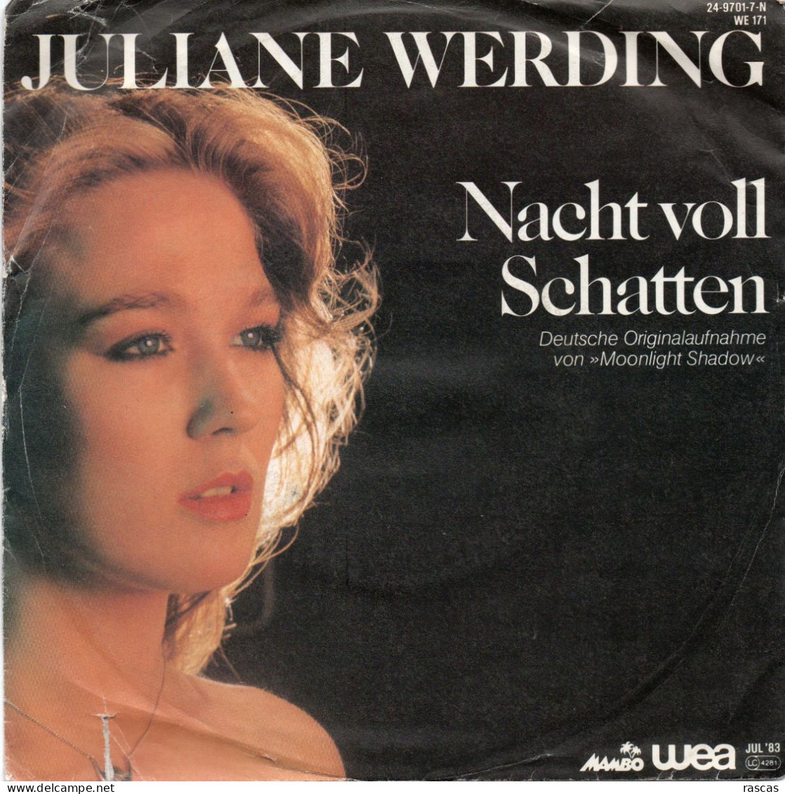 DISQUE VINYL 45 T DE LA CHANTEUSE ALLEMANDE JULIANE WERDING - NACHT VOLL SCHATTEN - Rock