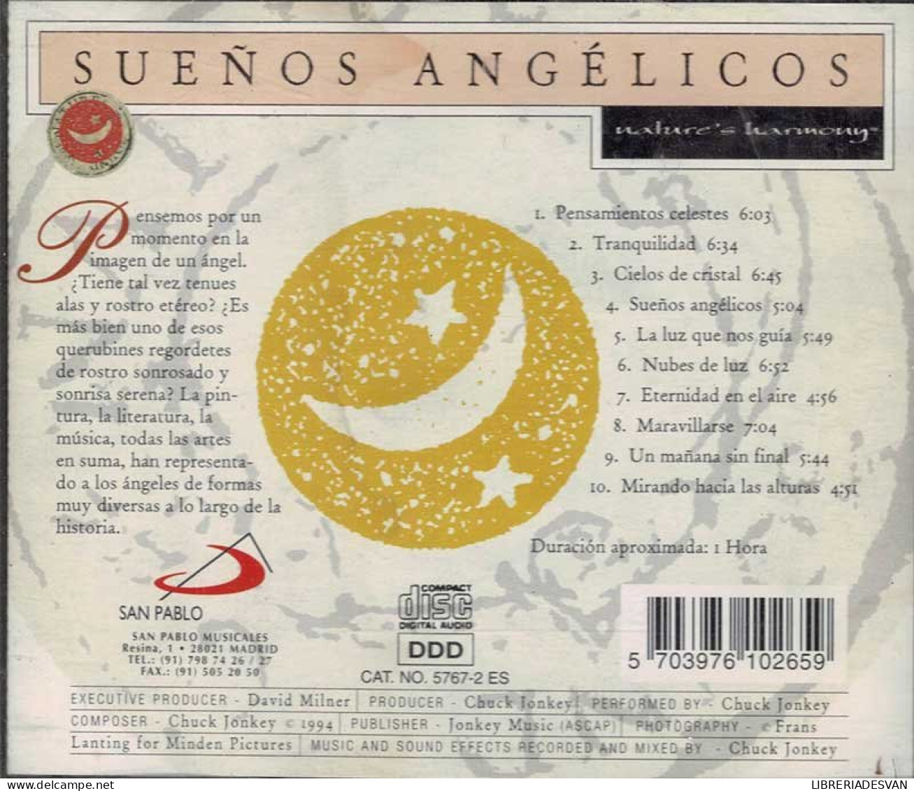 Chuck Jonkey - Sueños Angélicos. CD - New Age