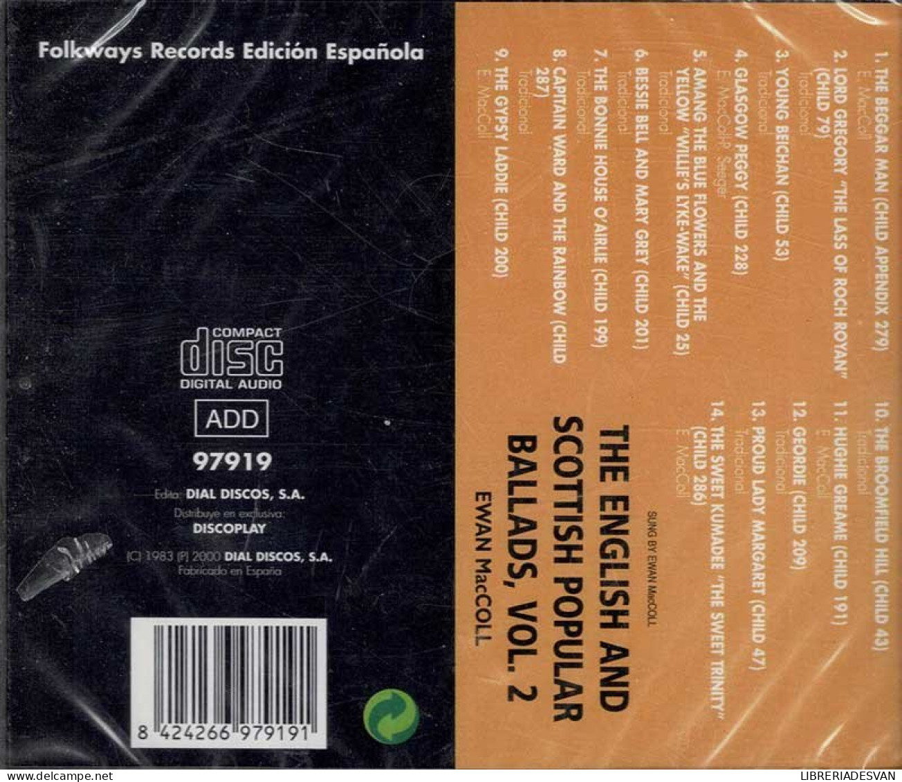 Ewan McColl - The English And Scottish Popular Ballads: Vol. 2. CD - Country Y Folk